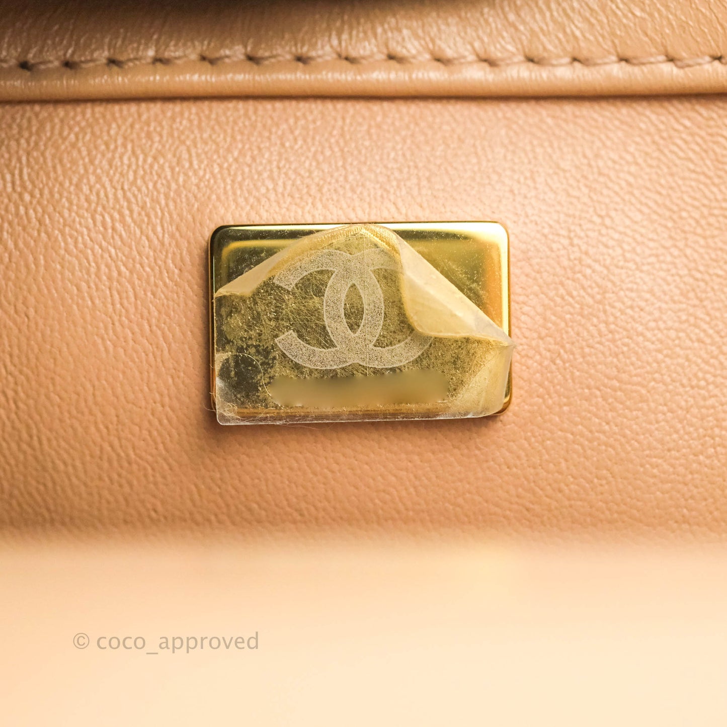 Chanel Quilted Perfect Fit Adjustable Beige Calfskin Gold Hardware 21A
