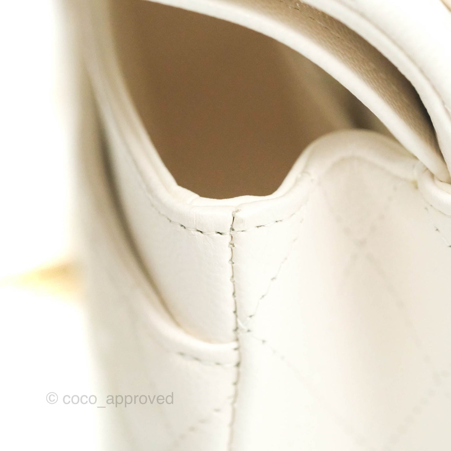 Chanel Classic Small S/M Flap White Caviar Gold Hardware 21S