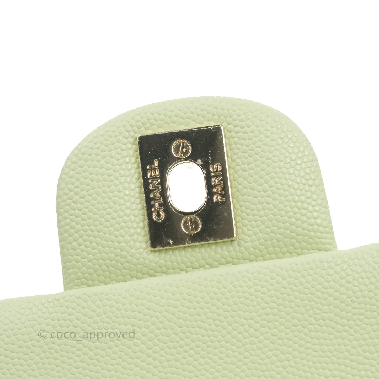 Chanel Classic M/L Medium Flap Quilted Avocado Green Caviar Gold Hardware