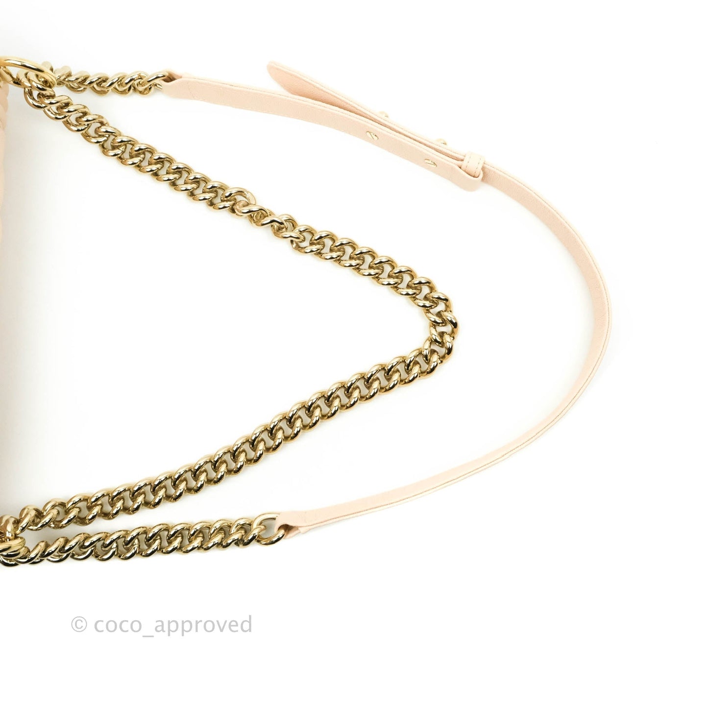 Chanel Quilted Medium Boy Light Pink Beige Caviar Gold Hardware 20A