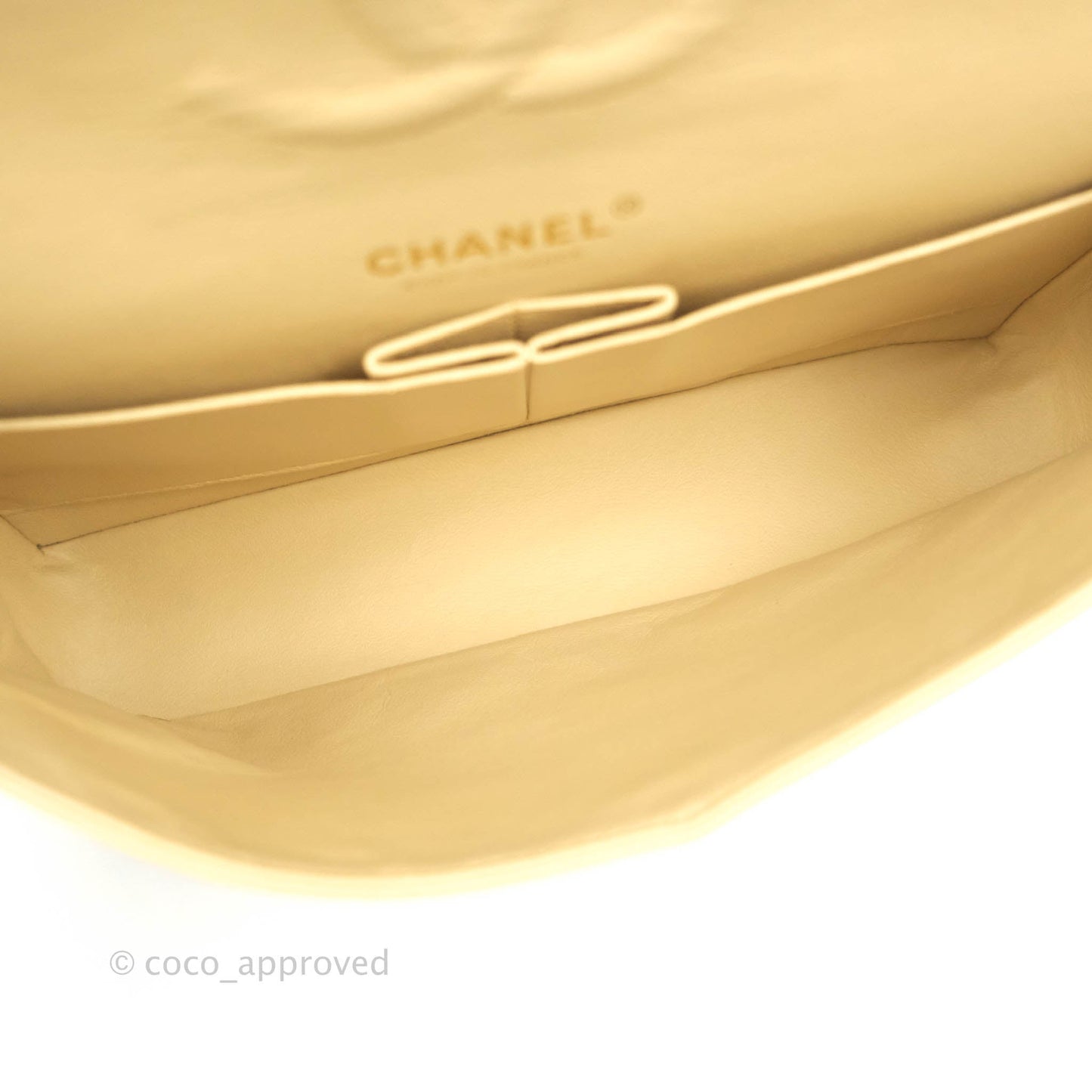Chanel Classic Medium Flap Quilted Beige Caviar Gold Hardware