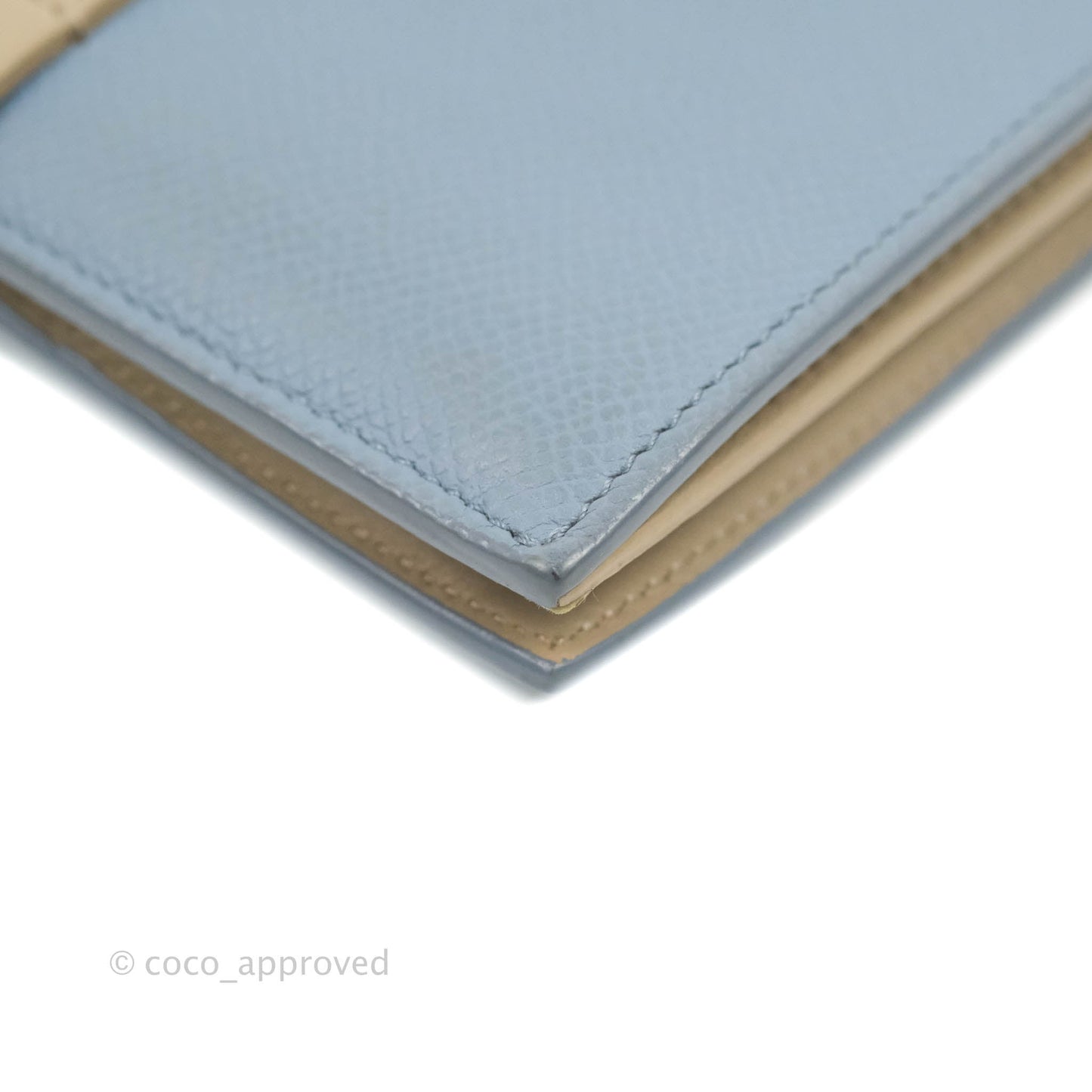 Celine Strap Medium Wallet Grained Leather Blue/Taupe