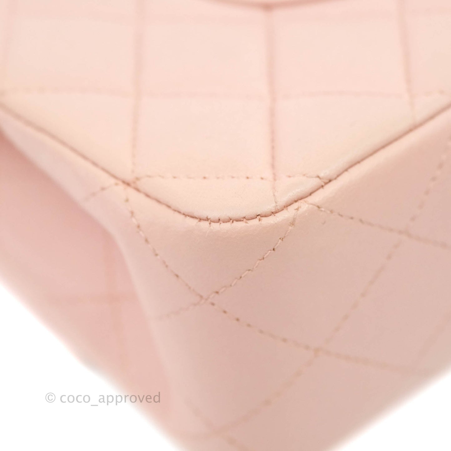 Chanel Classic M/L Medium Flap Quilted Light Pink Lambskin Matte Gold Hardware