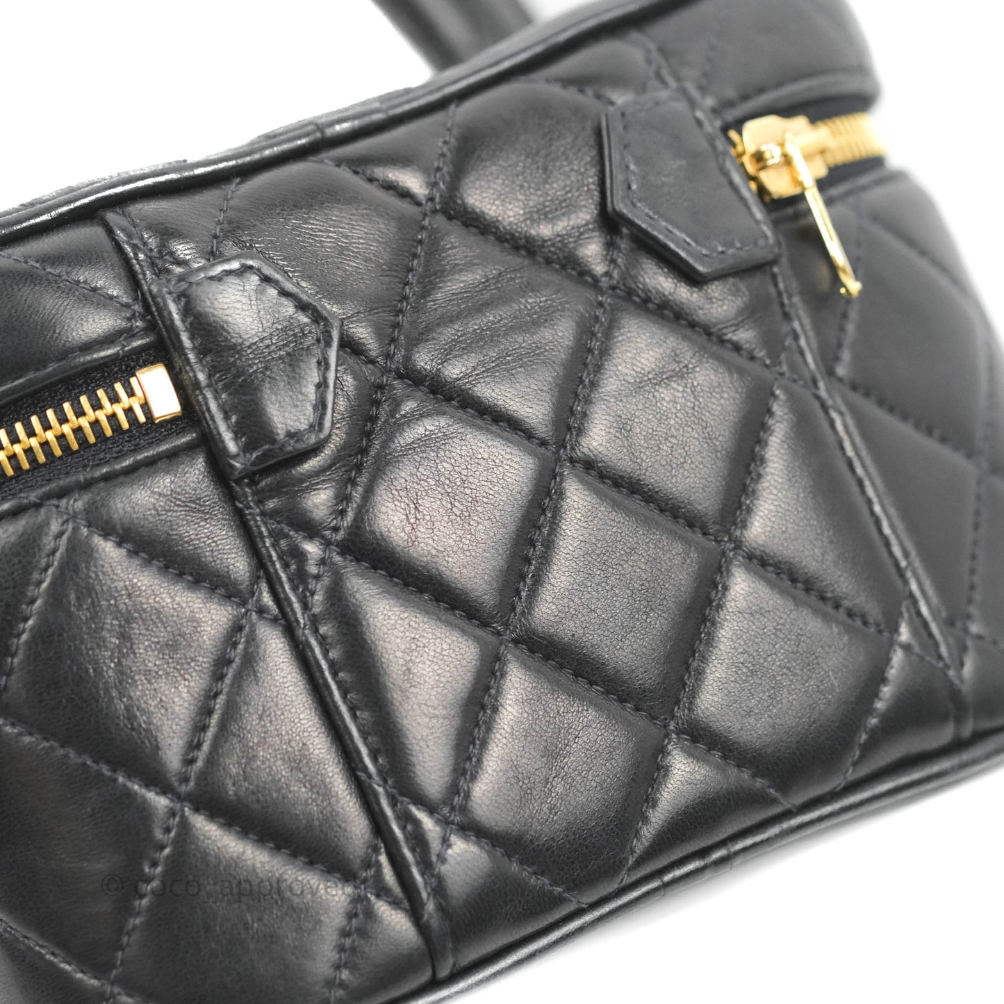 Chanel Vintage Vanity Case Very Dark Navy Lambskin
