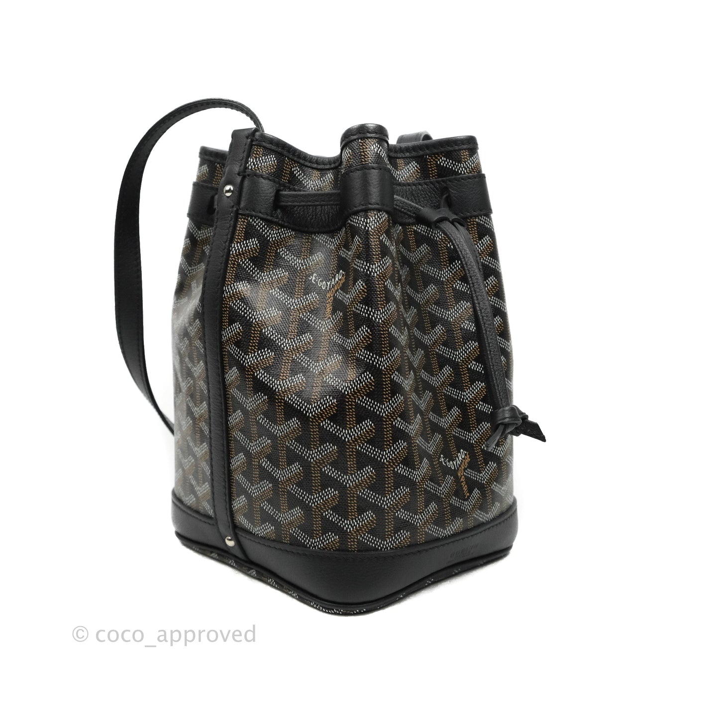 Goyard Petit Flot Black Drawstring Bucket Bag