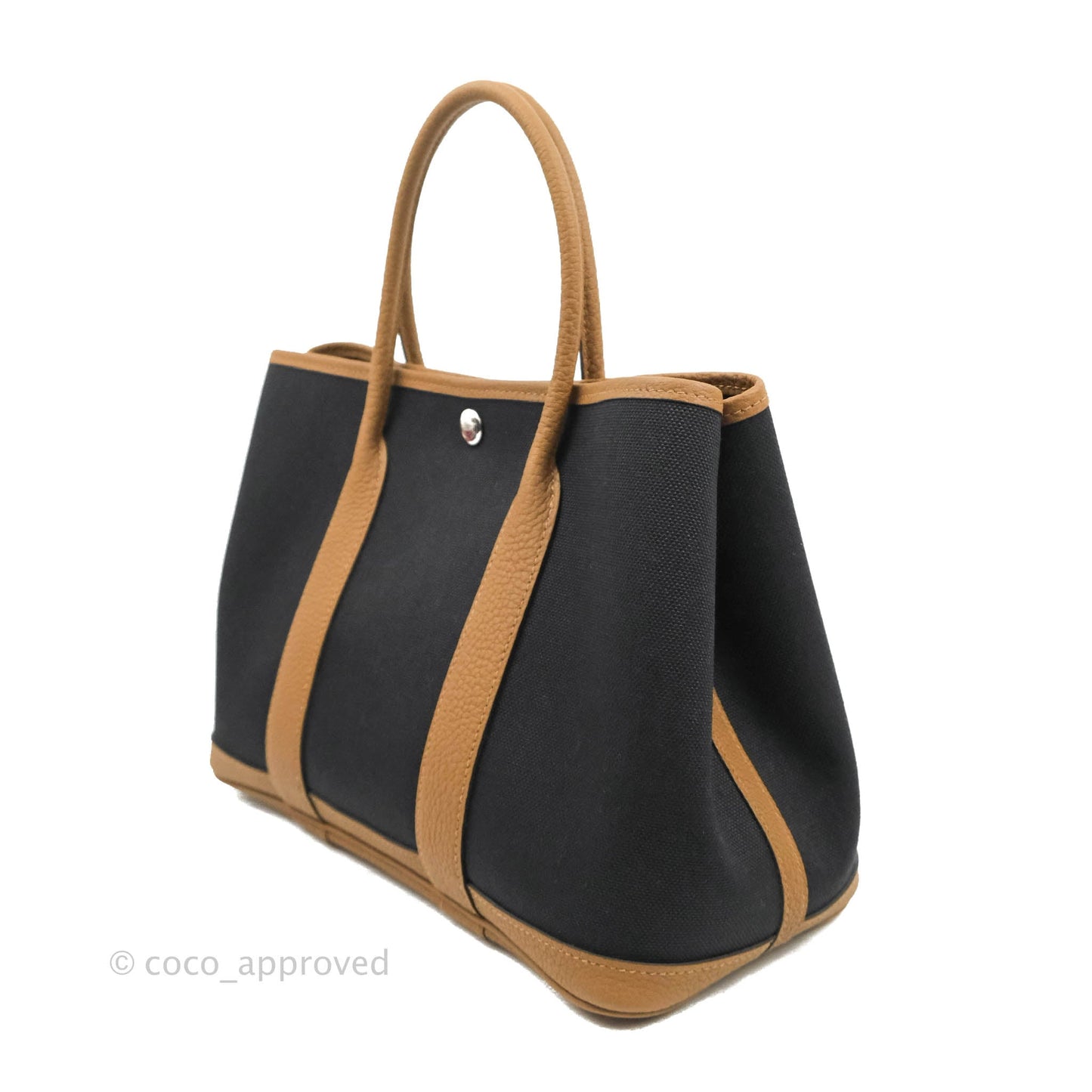 Hermès Garden Party 30 Black Canvas Alezan Negonda