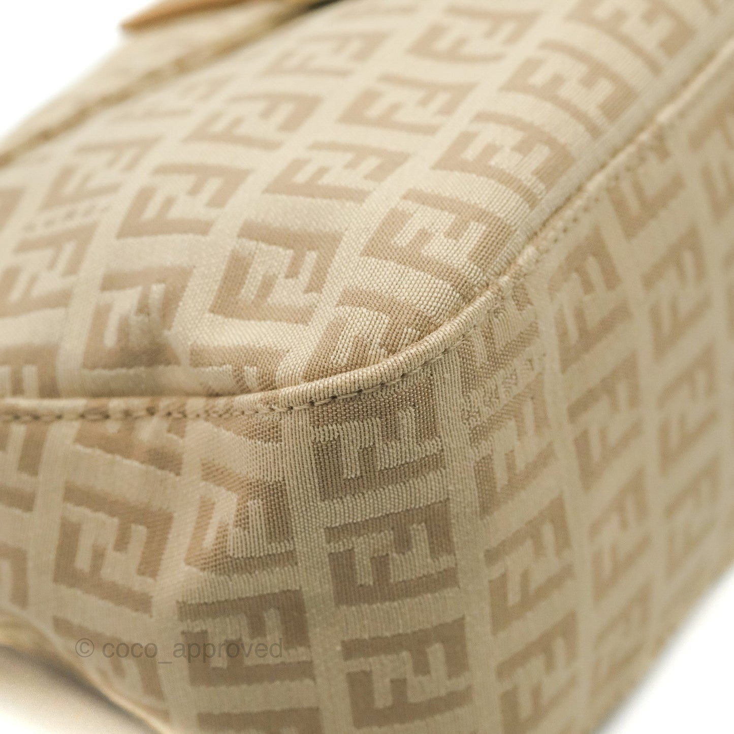 Fendi Vintage Baguette Shoulder Bag Beige Zucchino Canvas