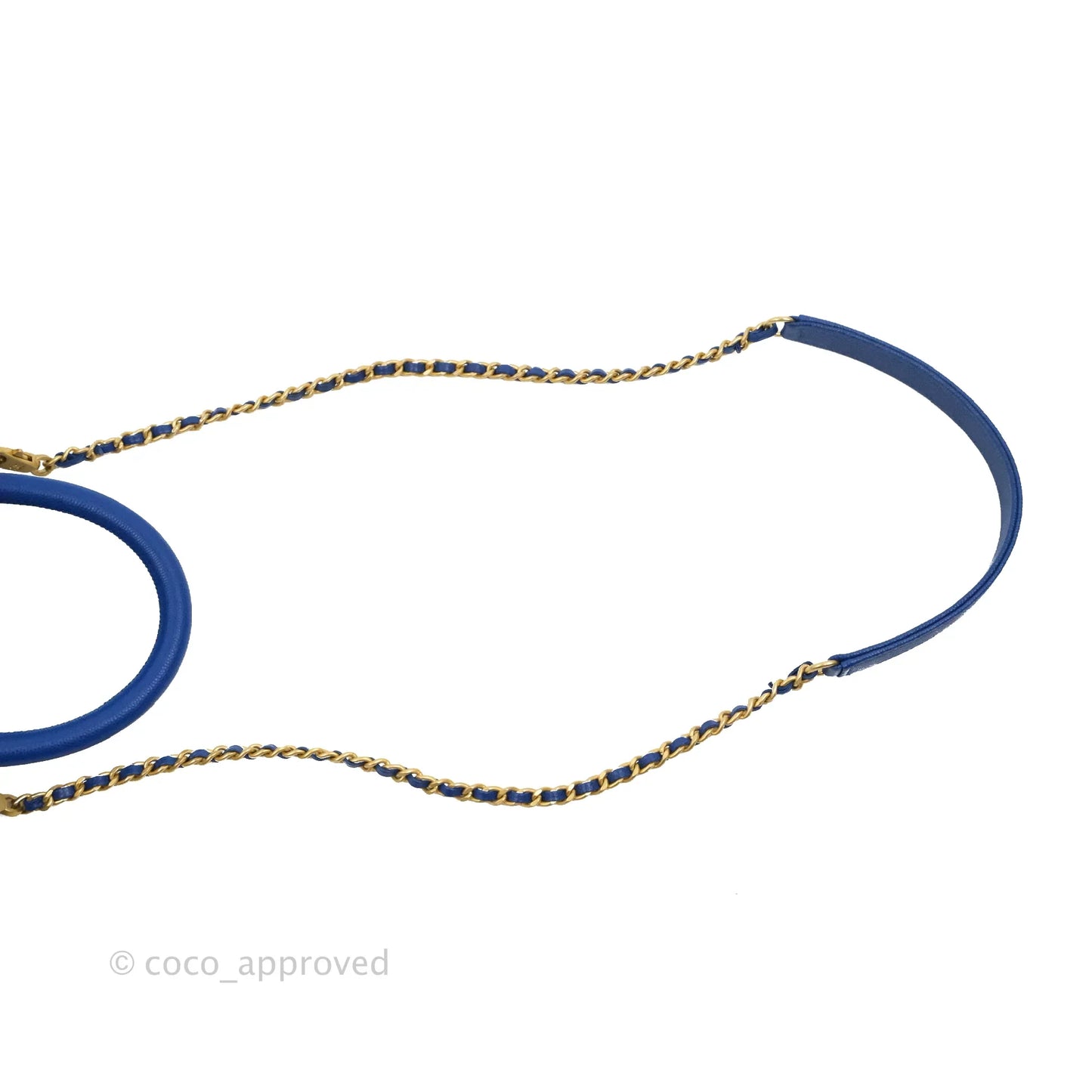 Chanel Small Coco Handle Chevron Blue Caviar Aged Gold Hardware