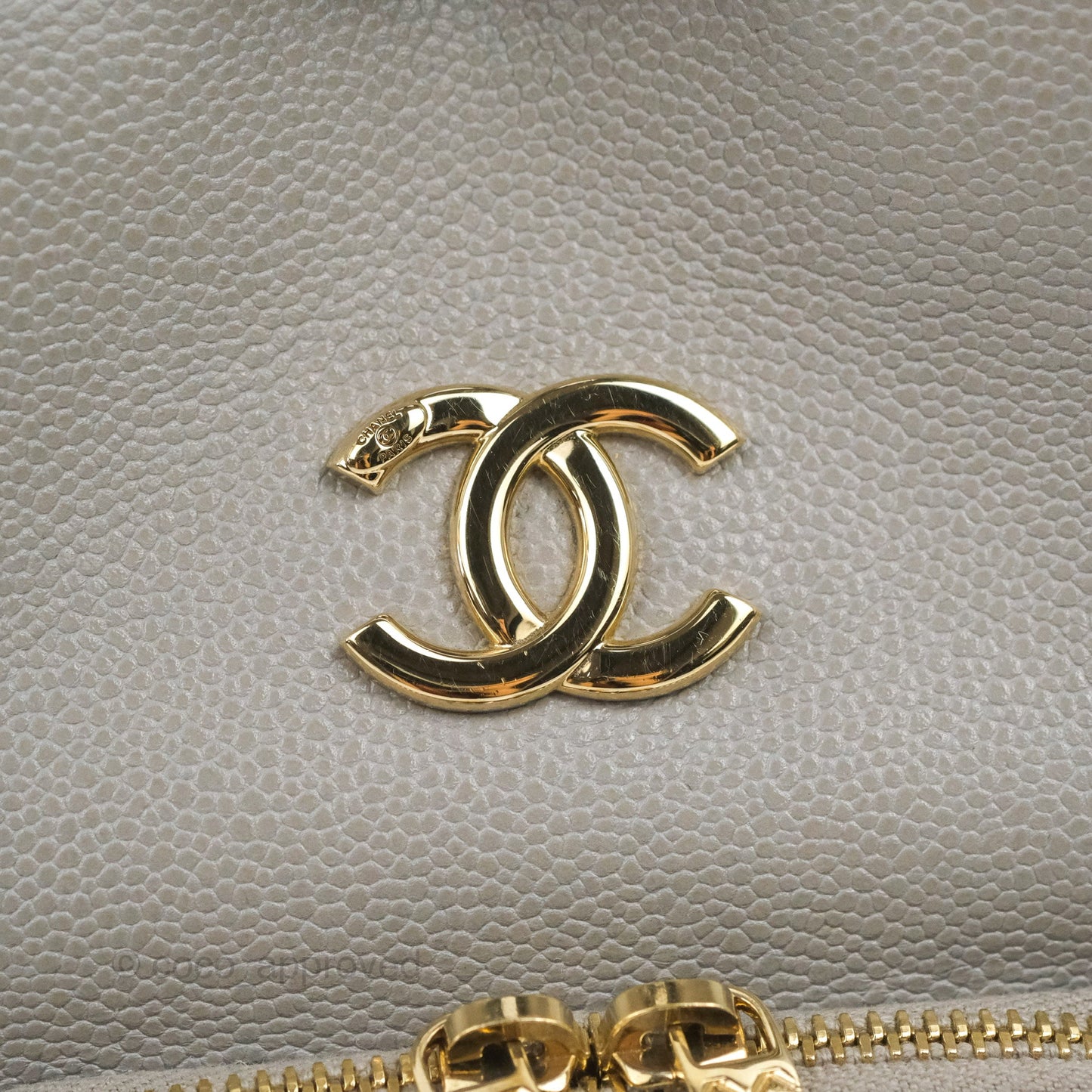 Chanel Business Affinity Drawstring Bucket Bag Grey Caviar Gold Hardware