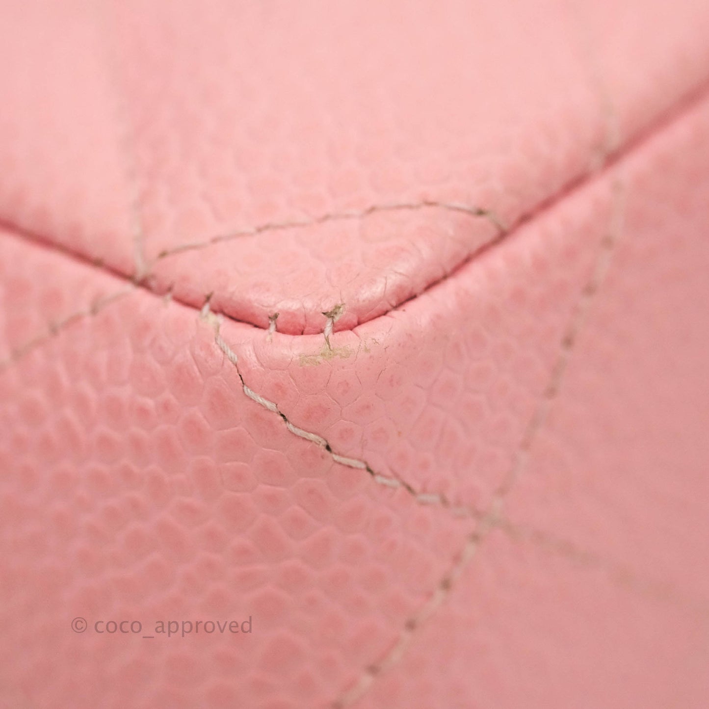 Chanel Quilted Vintage Mini Square Flap Pink Caviar Silver Hardware
