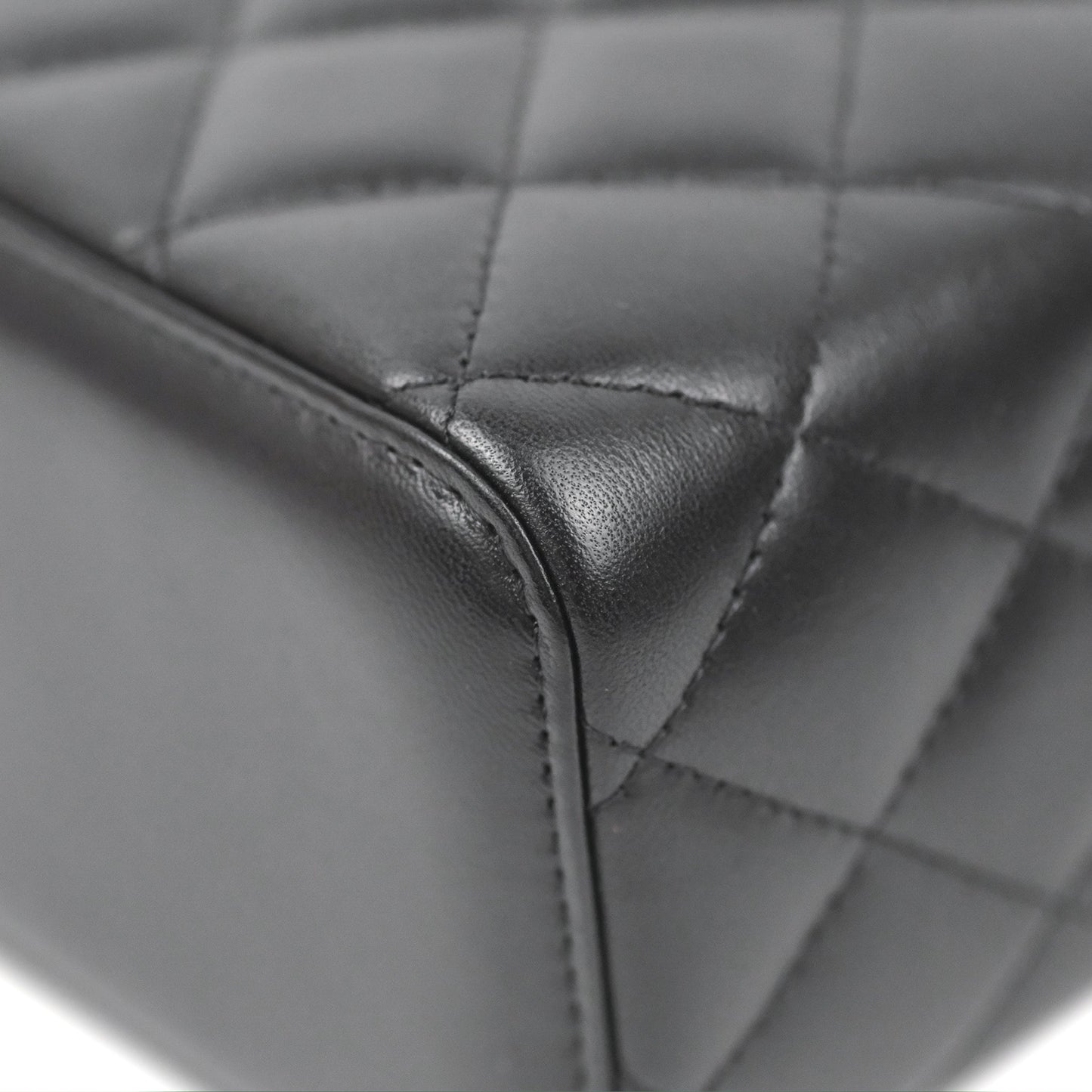 Chanel Vanity Rectangular Top Handle Black Lambskin Gold Hardware