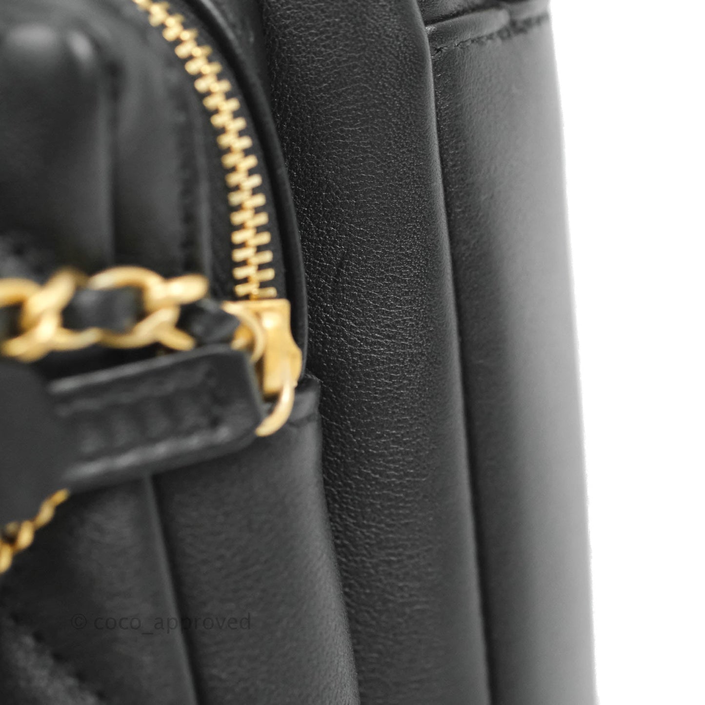 Chanel Quilted Small Camera Case Black Calfskin