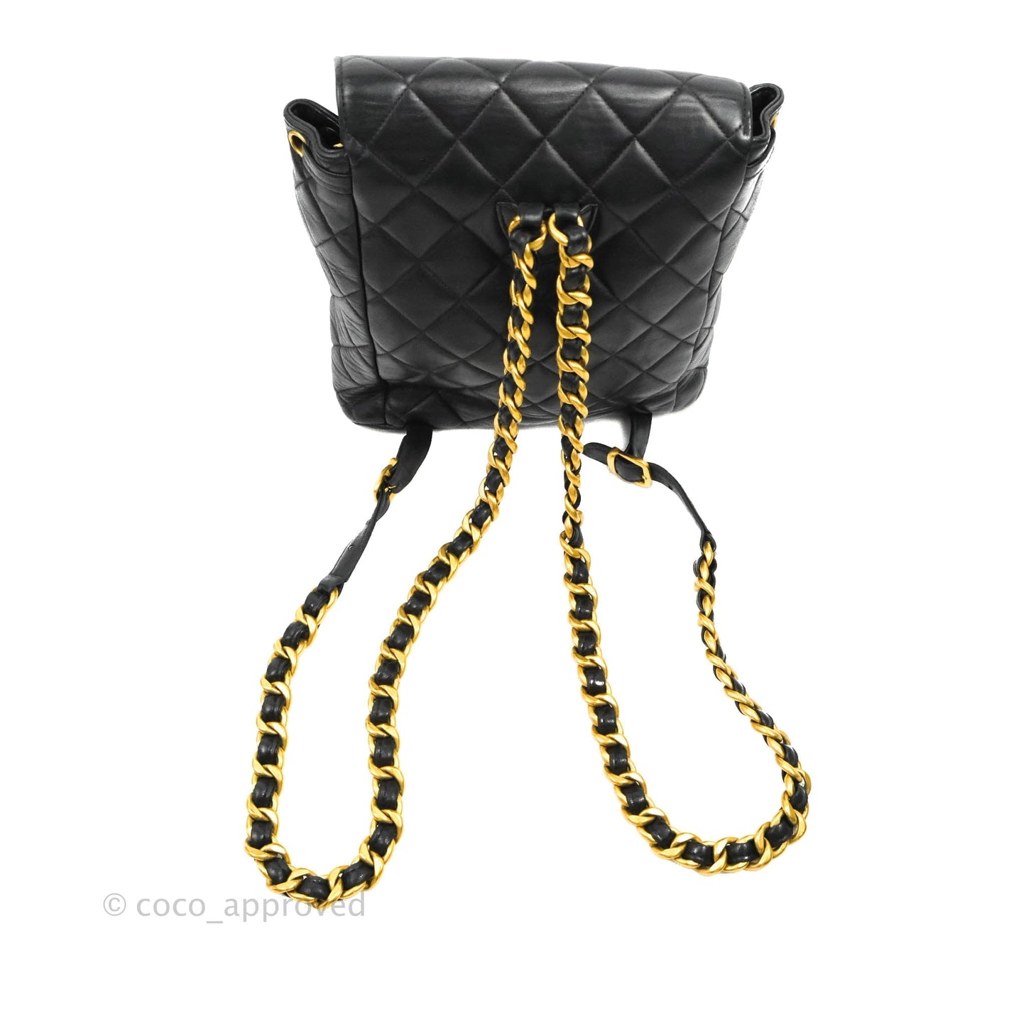 Chanel Vintage CC Duma Backpack Black Lambskin 24K Gold Hardware