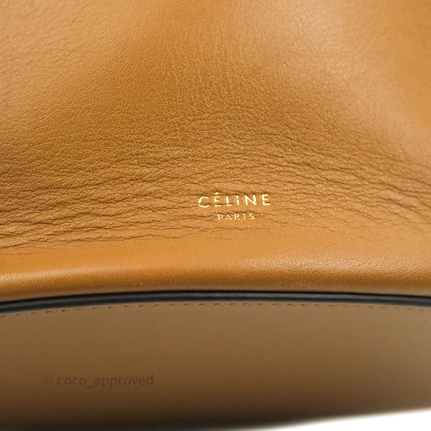 Celine Clasp Bucket Bag Brown