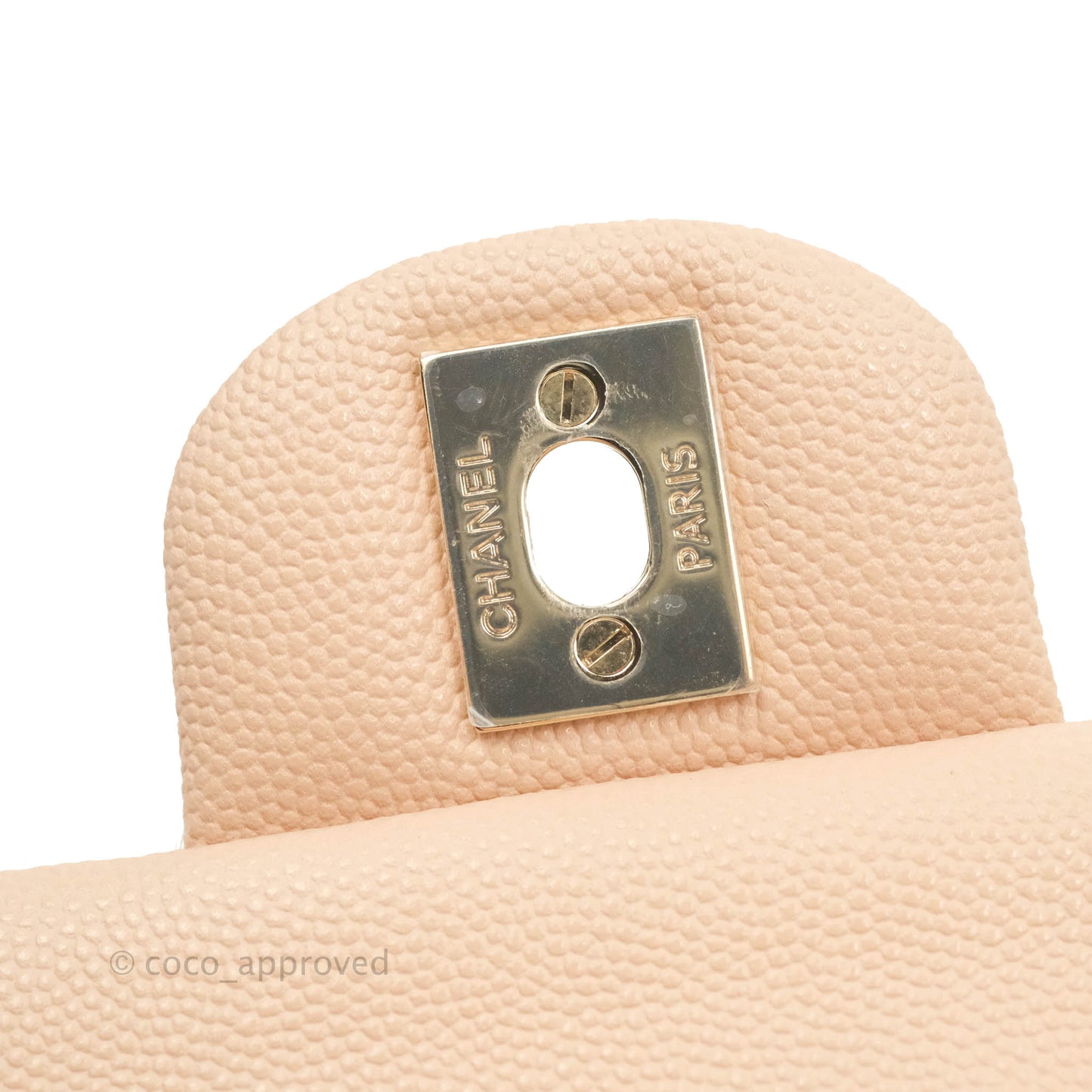 Chanel Small Classic Quilted Flap Light Beige Pink Caviar Gold Hardware 22C