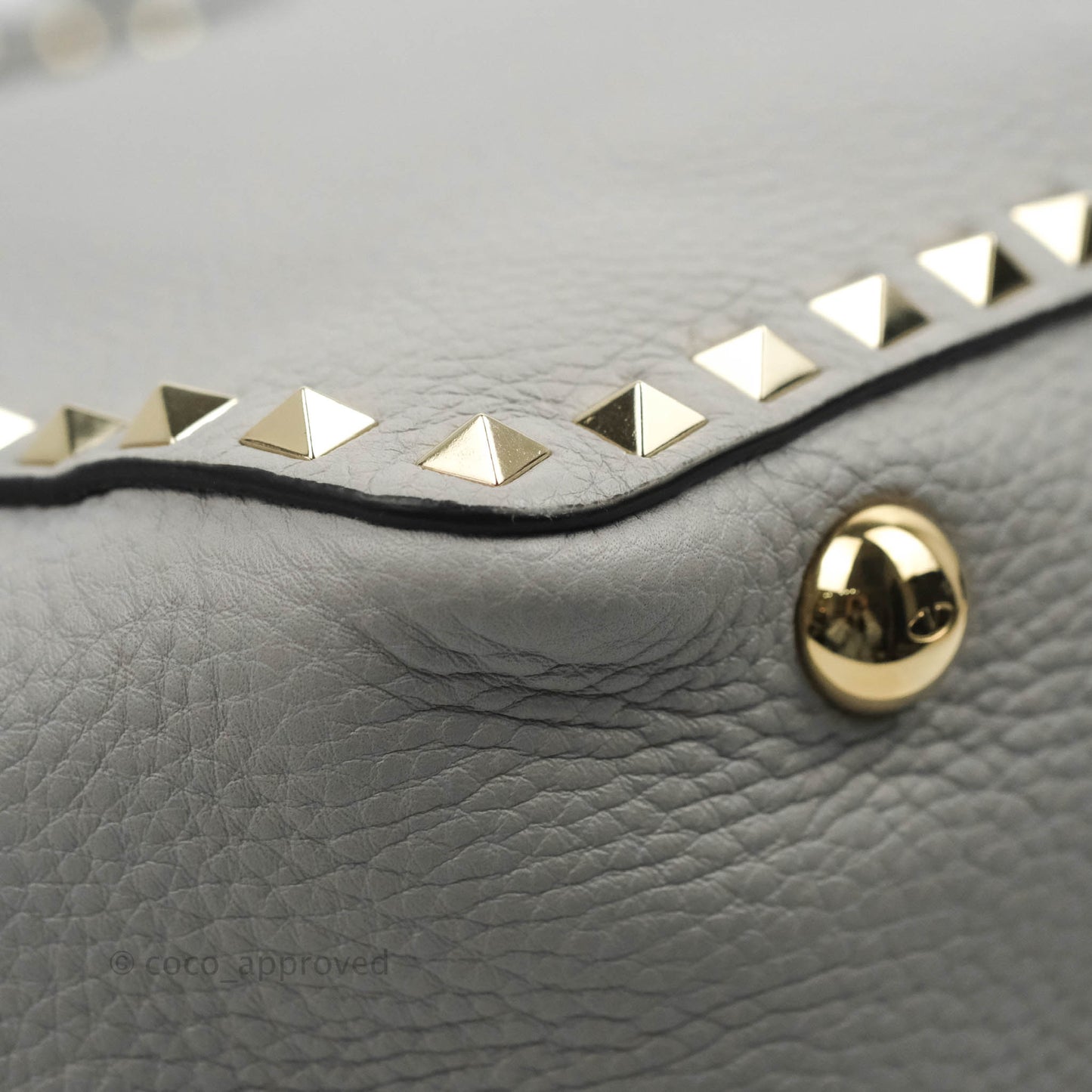 Valentino Garavani Medium Rockstud Bag Grey Grainy Calfskin