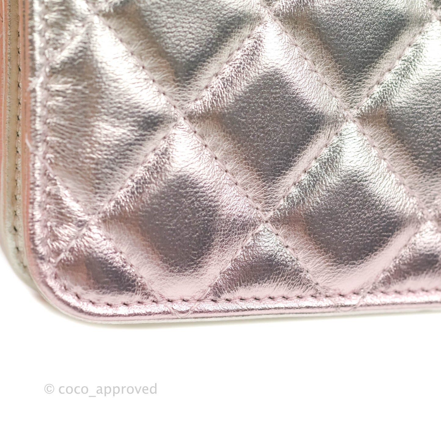 Chanel Quilted Clutch with Chain Metallic Gradient Pink/Silver Lambskin