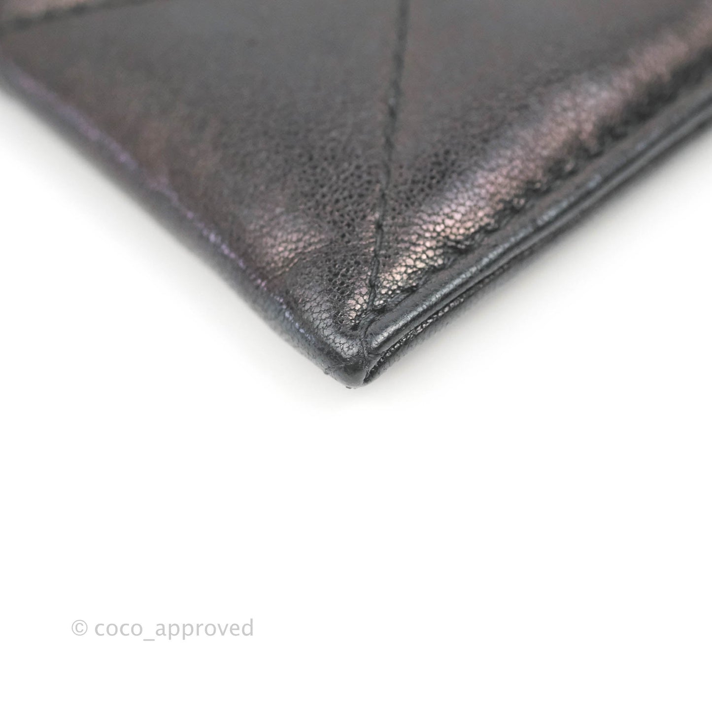 Chanel 19 Quilted Iridescent Black Flat Card Holder