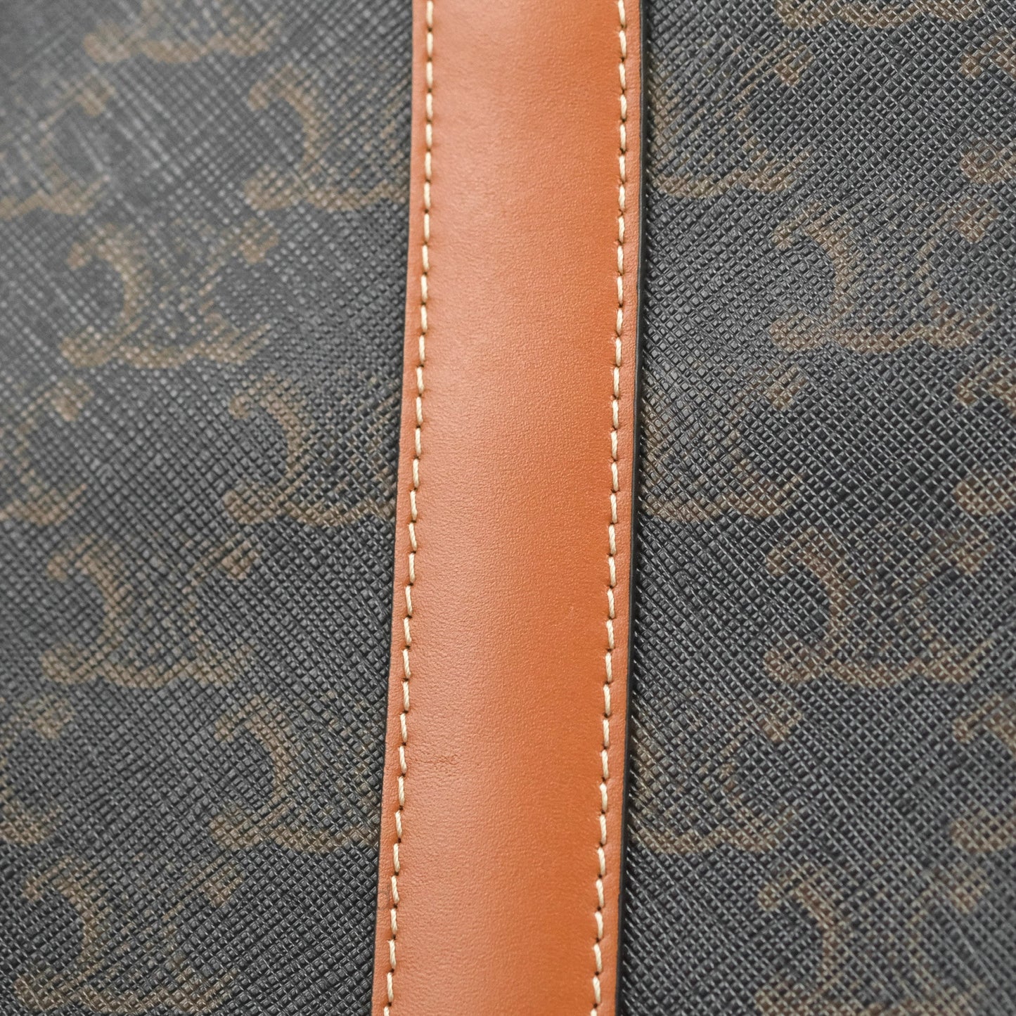 Celine Small Bucket Triomphe Canvas Tan Calfskin