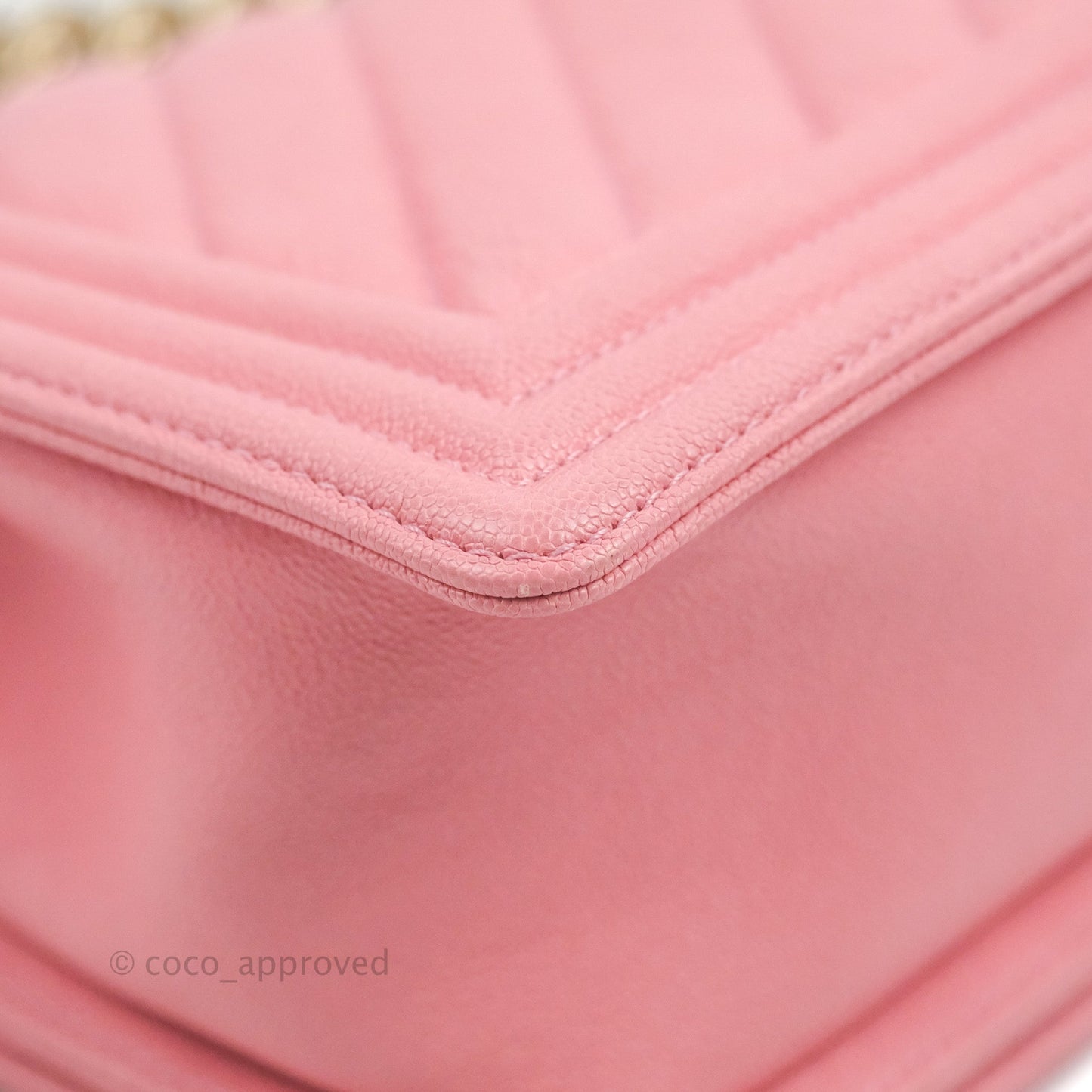 Chanel Quilted Medium Boy Rosy Pink Chevron Caviar Gold Hardware