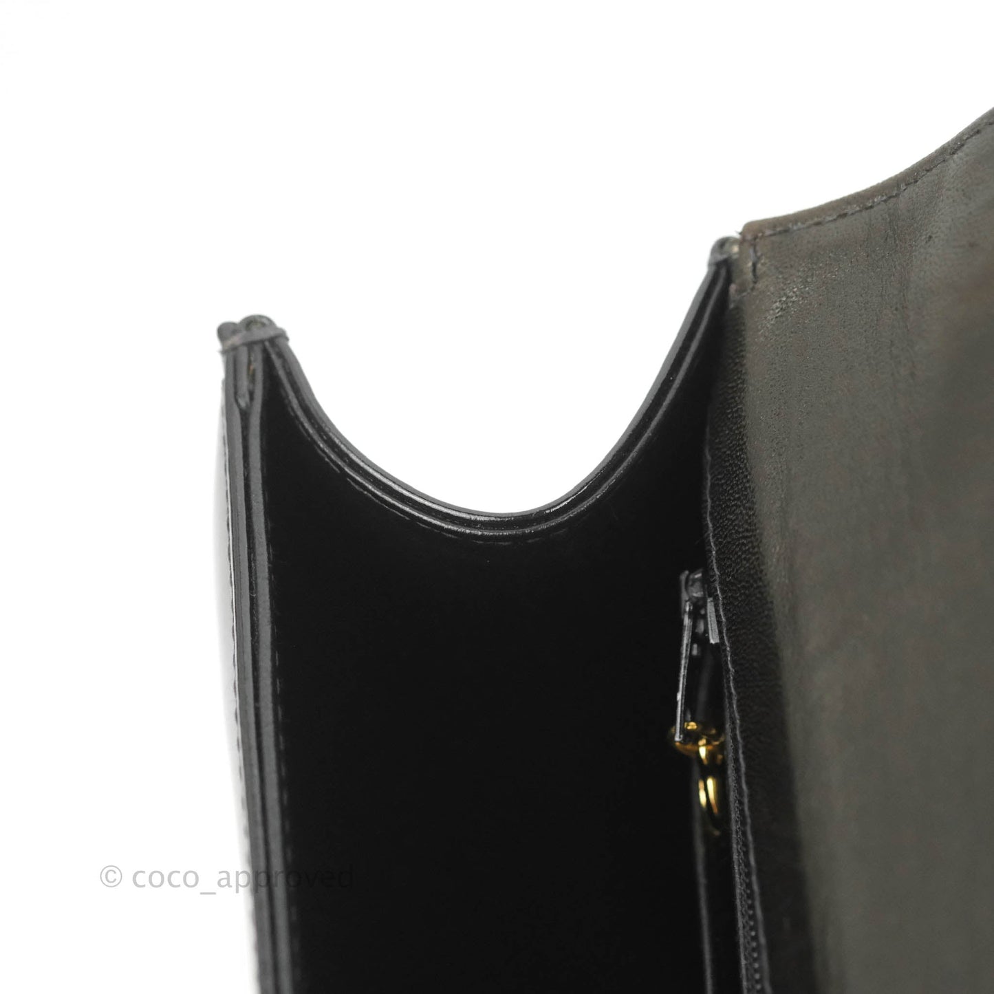 Chanel Vintage Chain Tote Bag Black Patent Gold Hardware