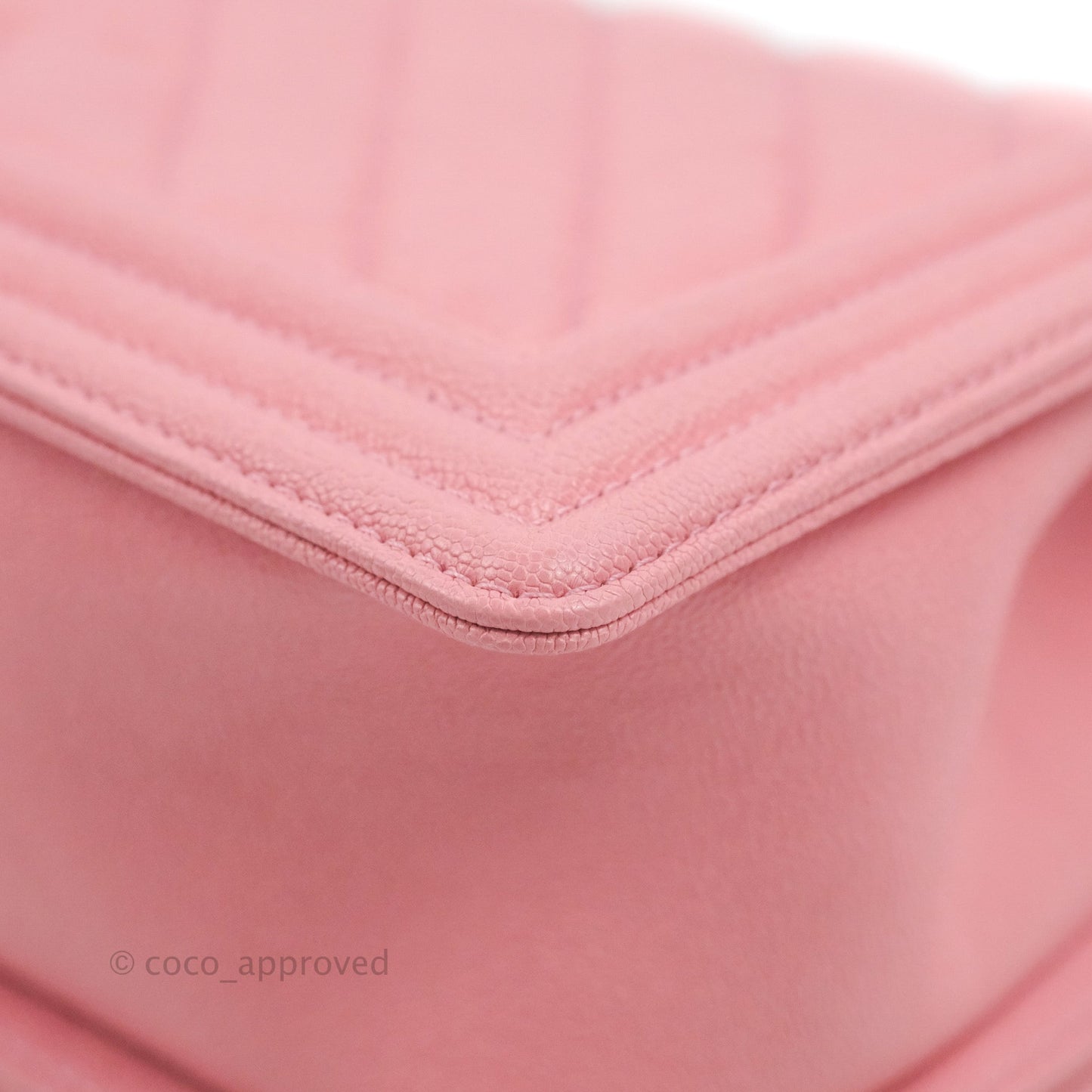 Chanel Quilted Medium Boy Rosy Pink Chevron Caviar Gold Hardware