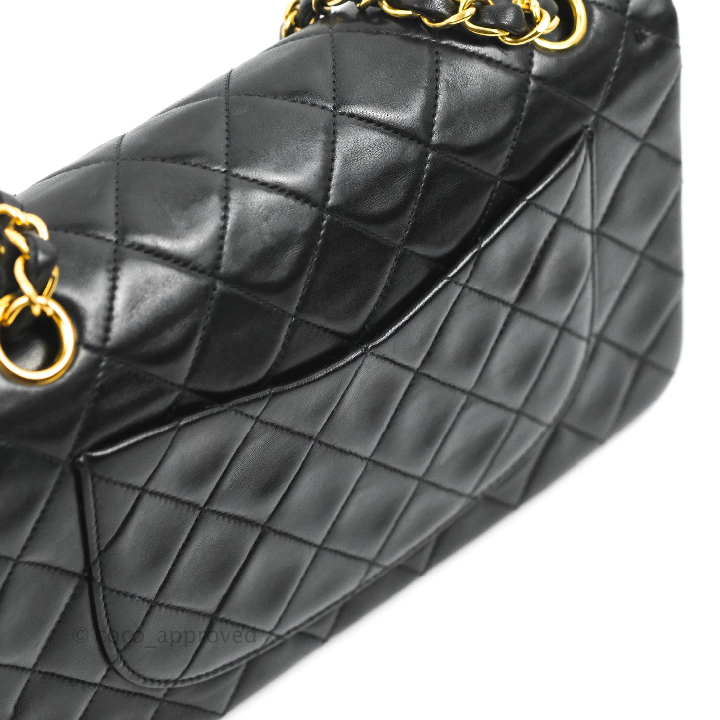 Chanel Classic Vintage Small S/M Flap Black Lambskin 24K Gold Hardware