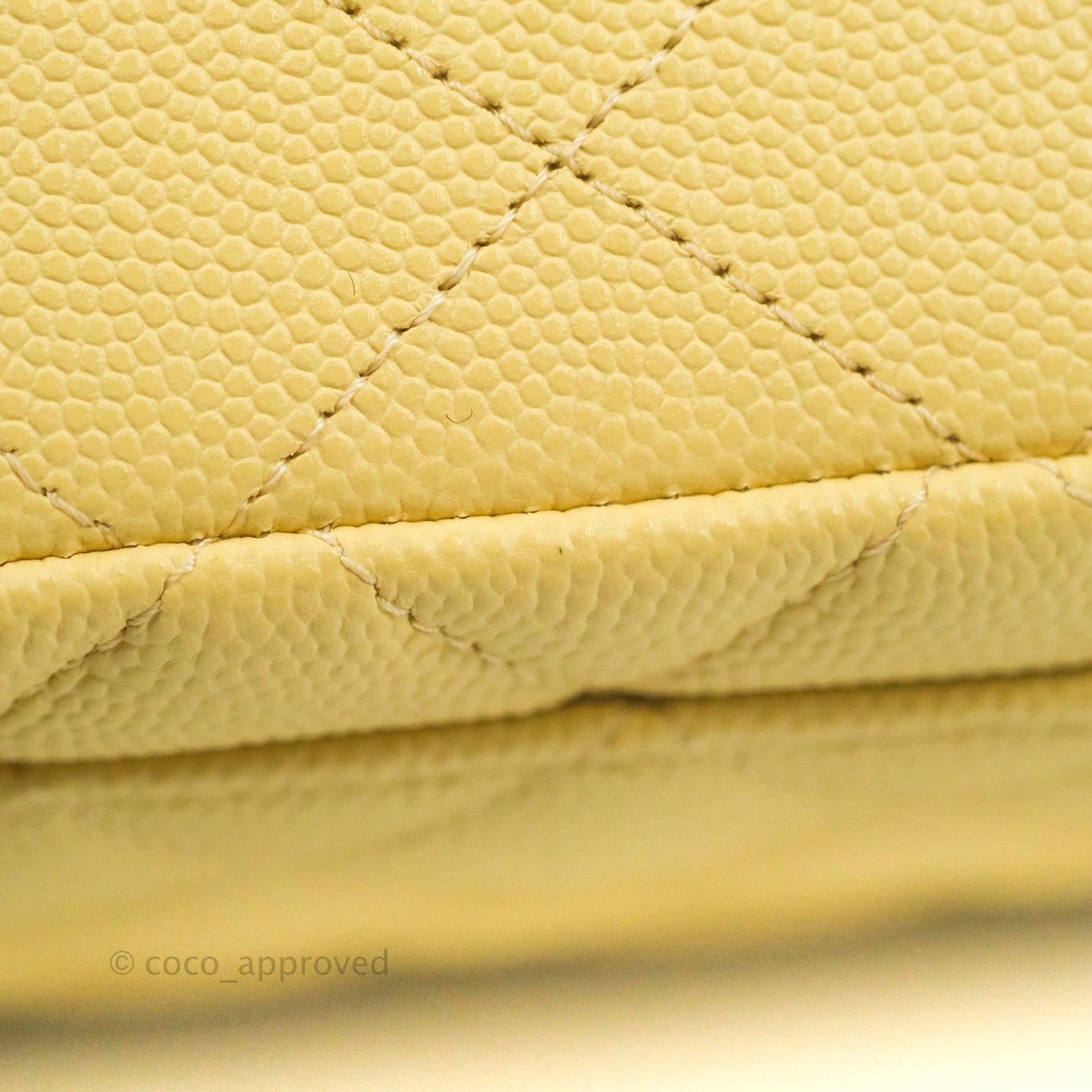 Chanel Classic Small S/M Quilted Flap Yellow Caviar Gold Hardware