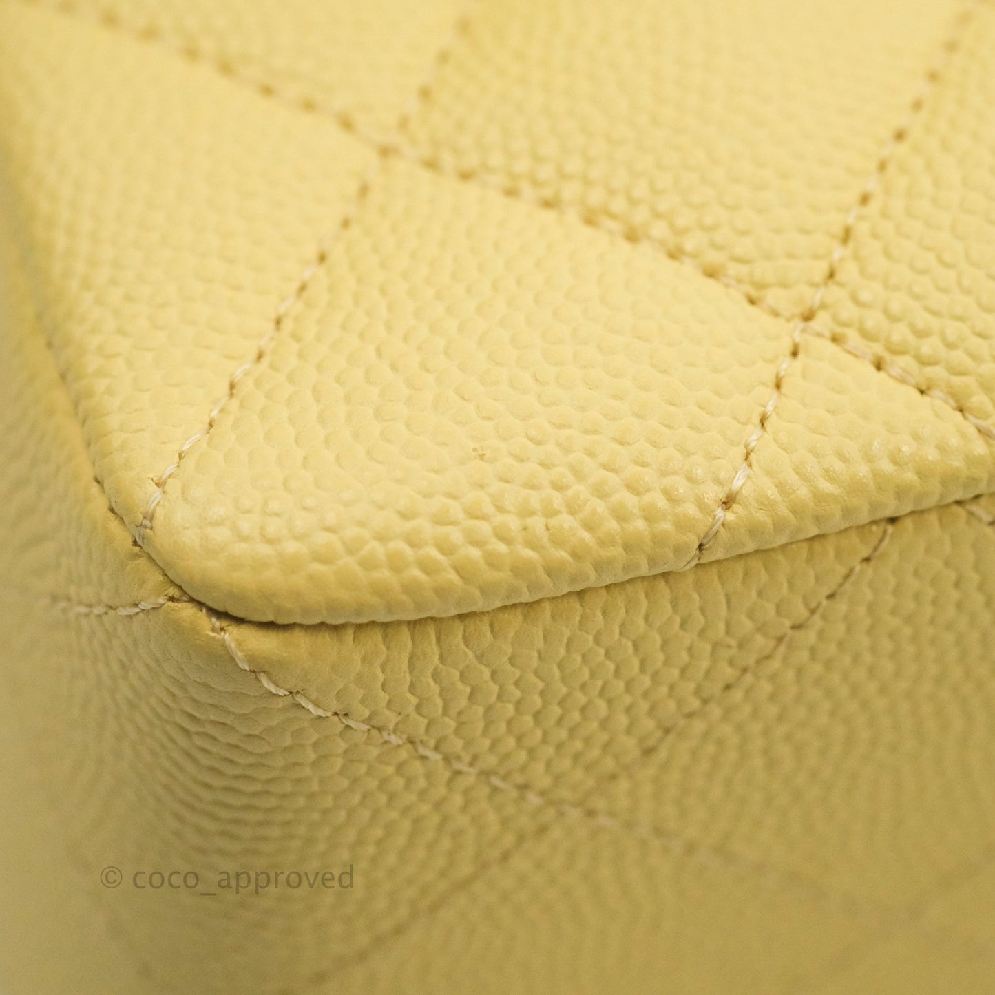Chanel Classic Small S/M Quilted Flap Yellow Caviar Gold Hardware