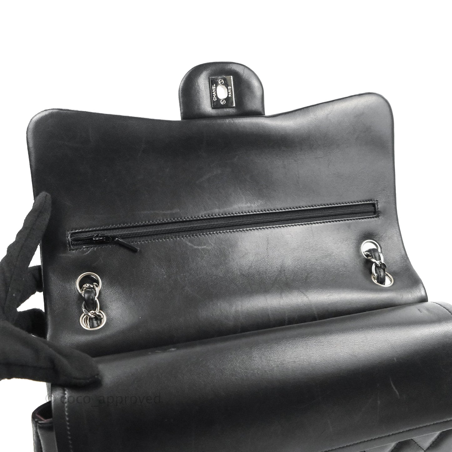 Chanel Jumbo Double Flap Black Lambskin Silver Hardware⁣⁣