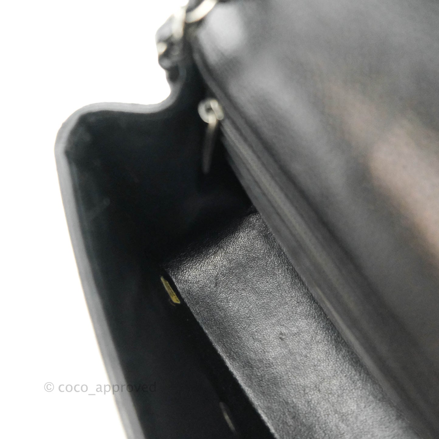 Chanel Mini Square Black Caviar Ruthenium Hardware