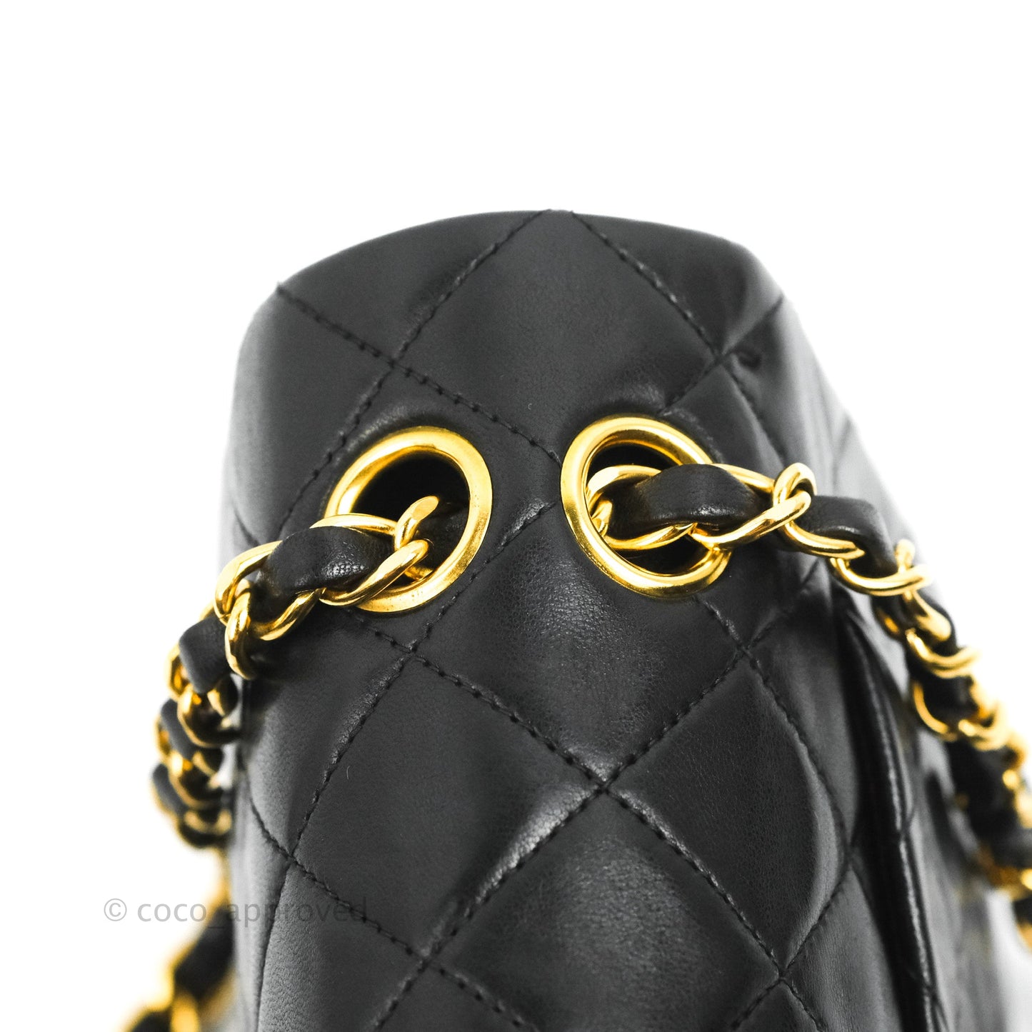 Chanel Classic Vintage Small S/M Flap Black Lambskin 24K Gold Hardware