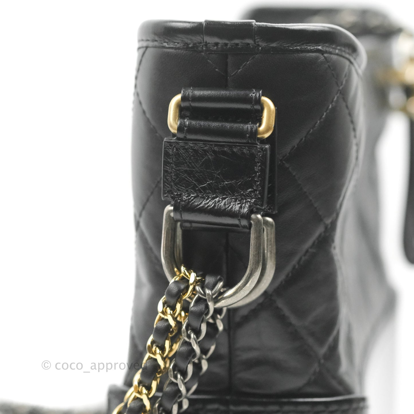 Chanel New Medium Gabrielle Hobo Black Aged Calfskin Mixed Hardware
