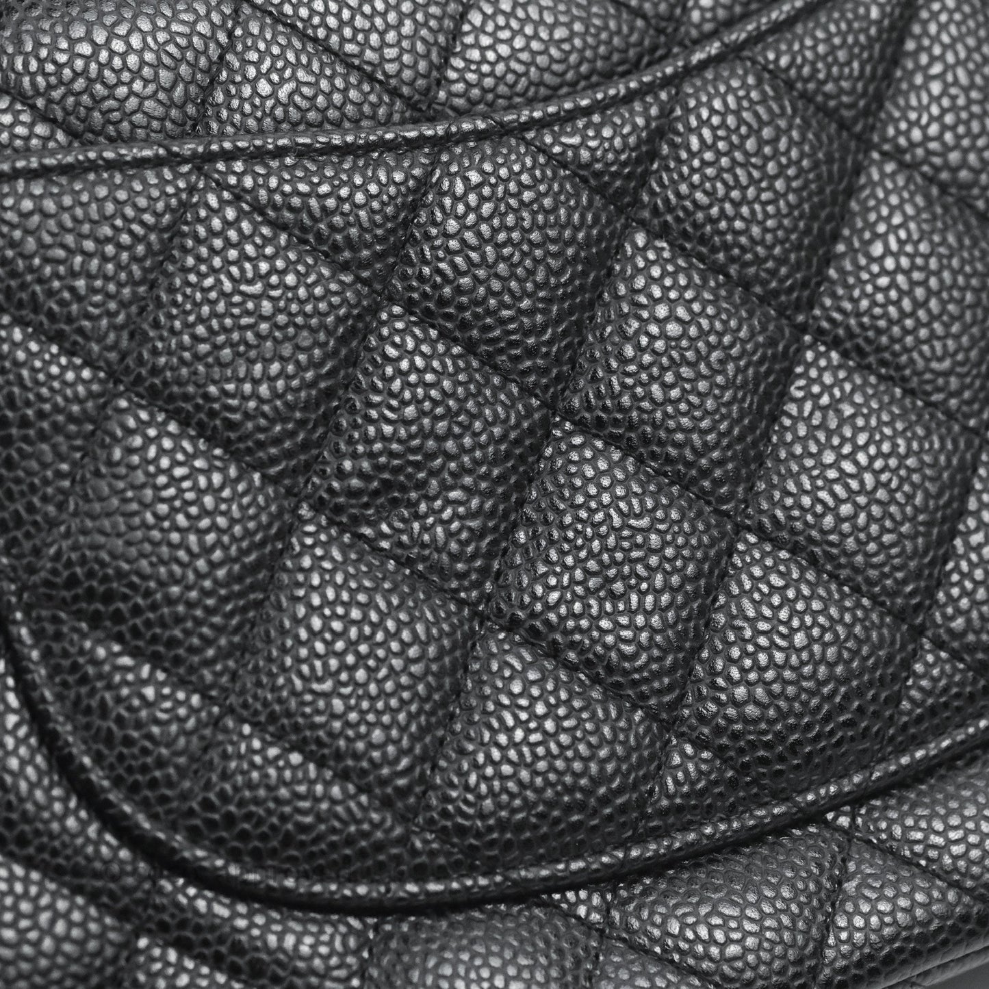 Chanel Quilted Classic M/L Medium Flap Black Caviar Gold Hardware
