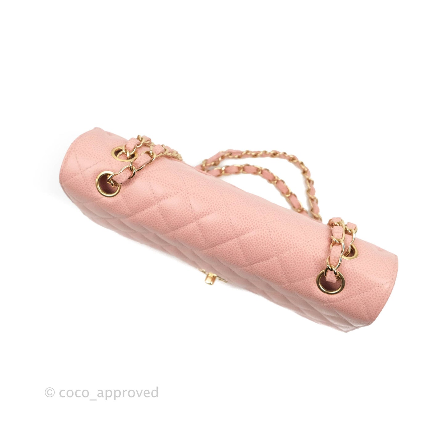 Chanel Vintage Classic M/L Medium Flap Quilted Pink Caviar 24K Gold Hardware
