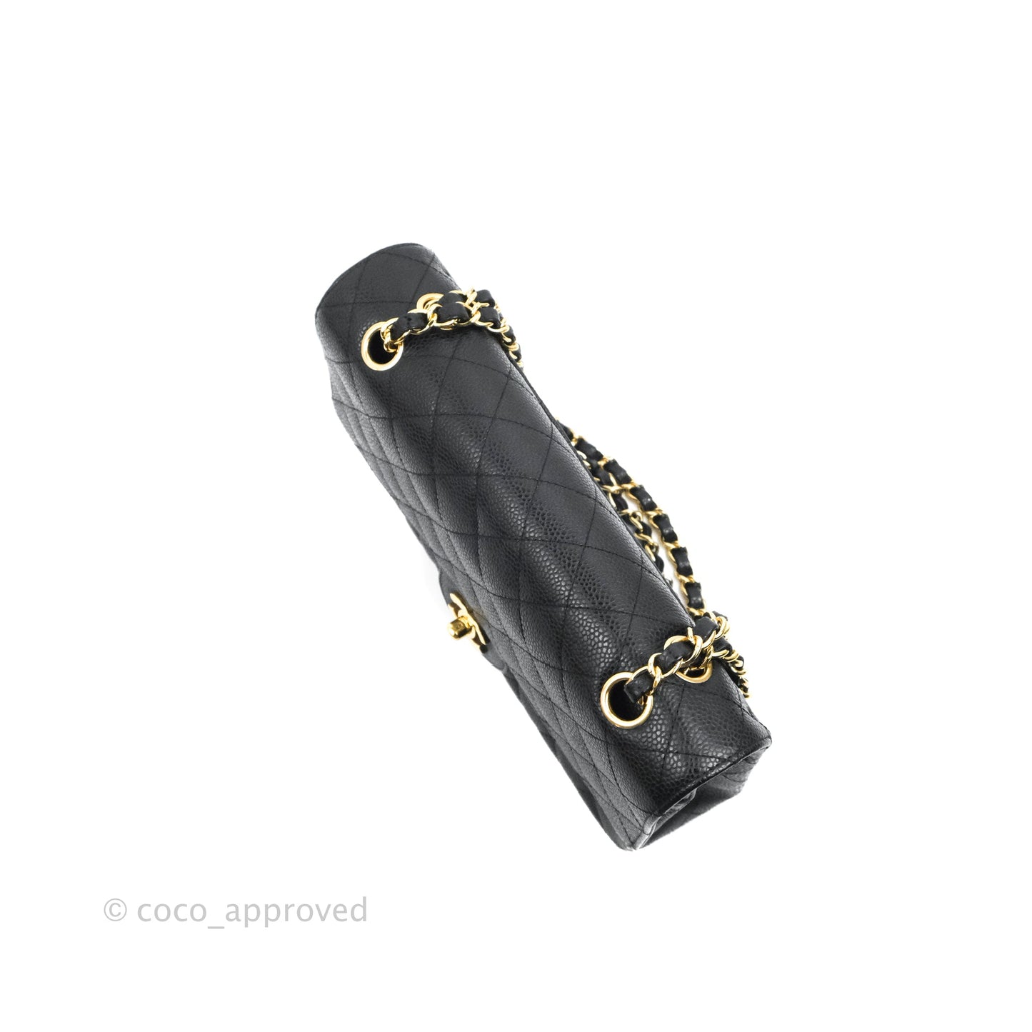 Chanel Quilted Classic M/L Medium Flap Black Caviar Gold Hardware