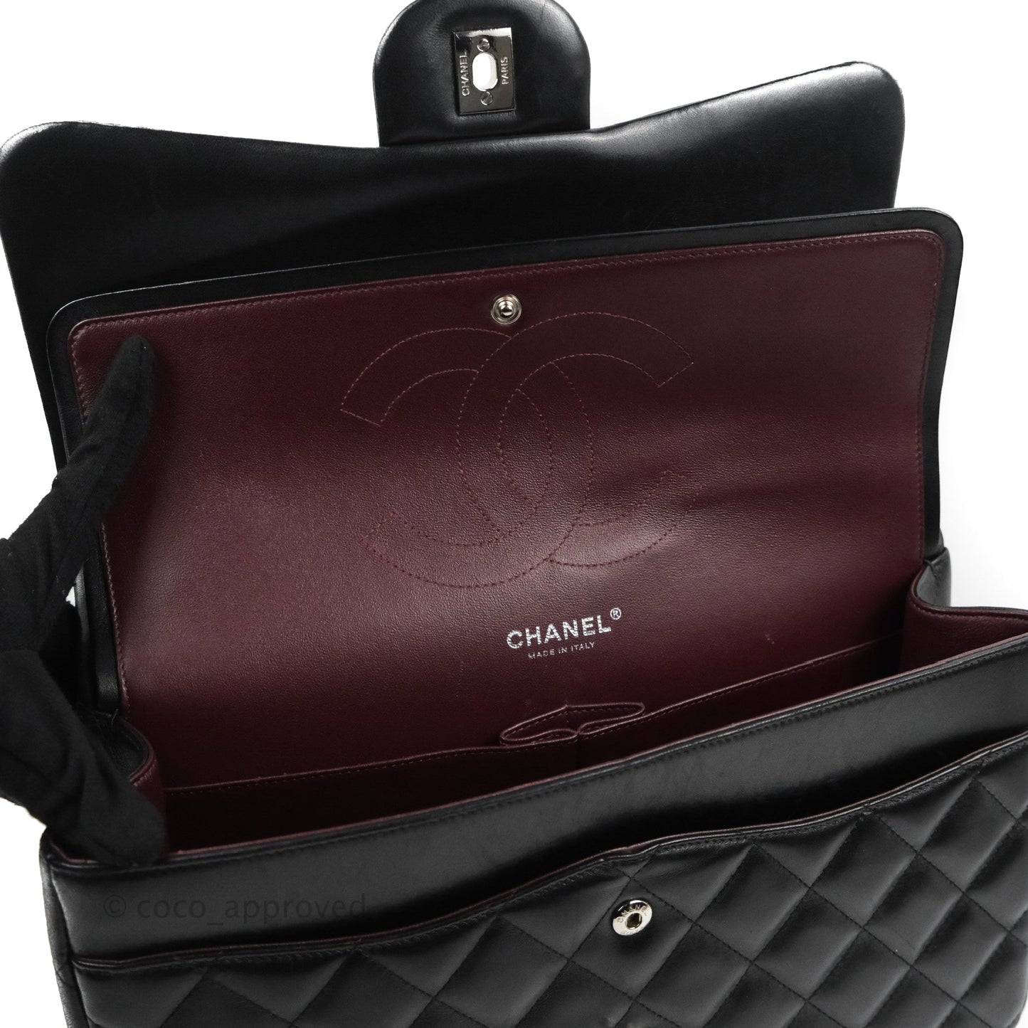 Chanel Jumbo Double Flap Black Lambskin Silver Hardware⁣⁣