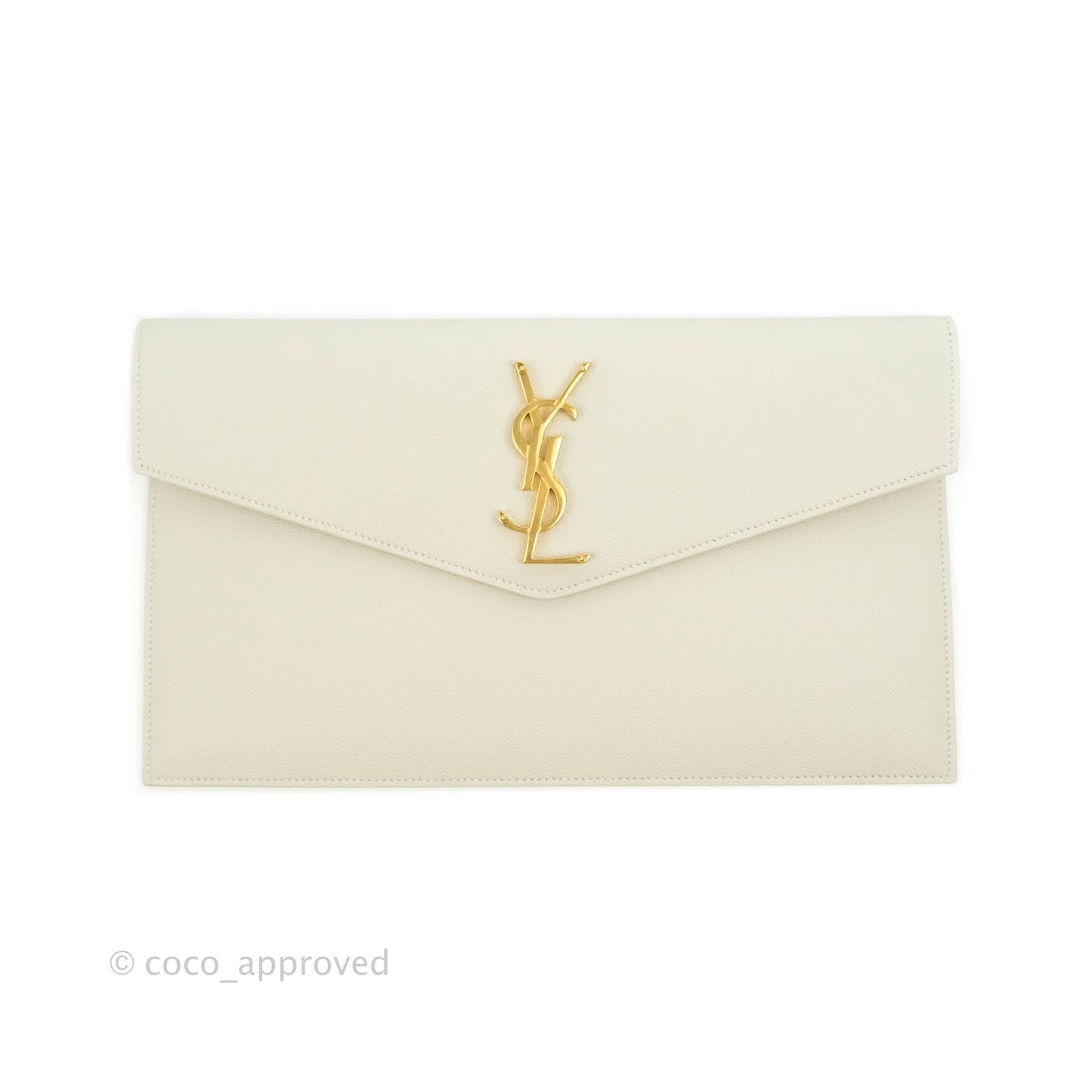 Saint Laurent Ivory Monogram Clutch Bag