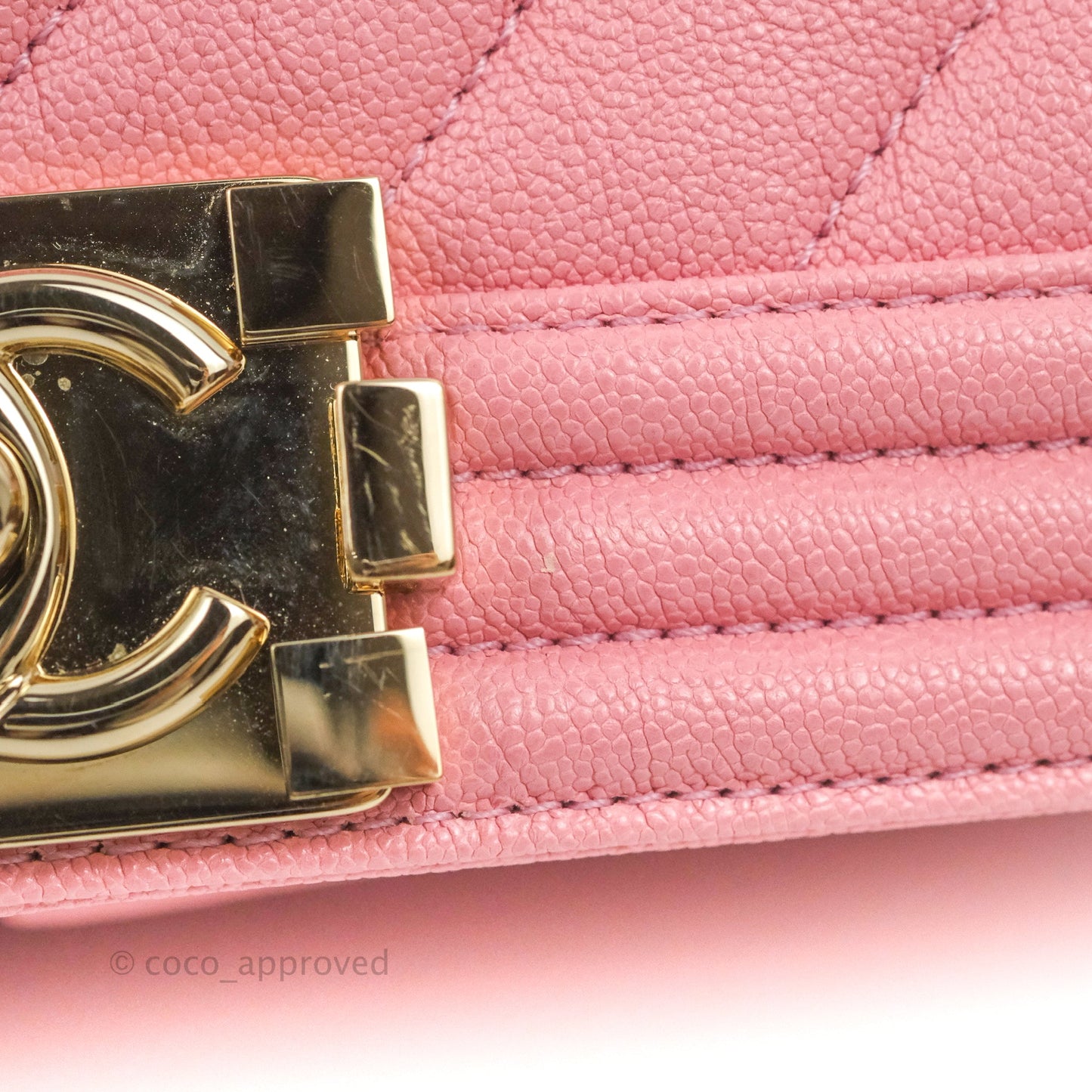 Chanel Quilted Medium Boy Rosy Pink Chevron Caviar Gold Hardware