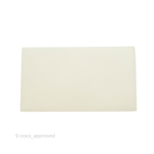 Saint Laurent Ivory Monogram Clutch Bag