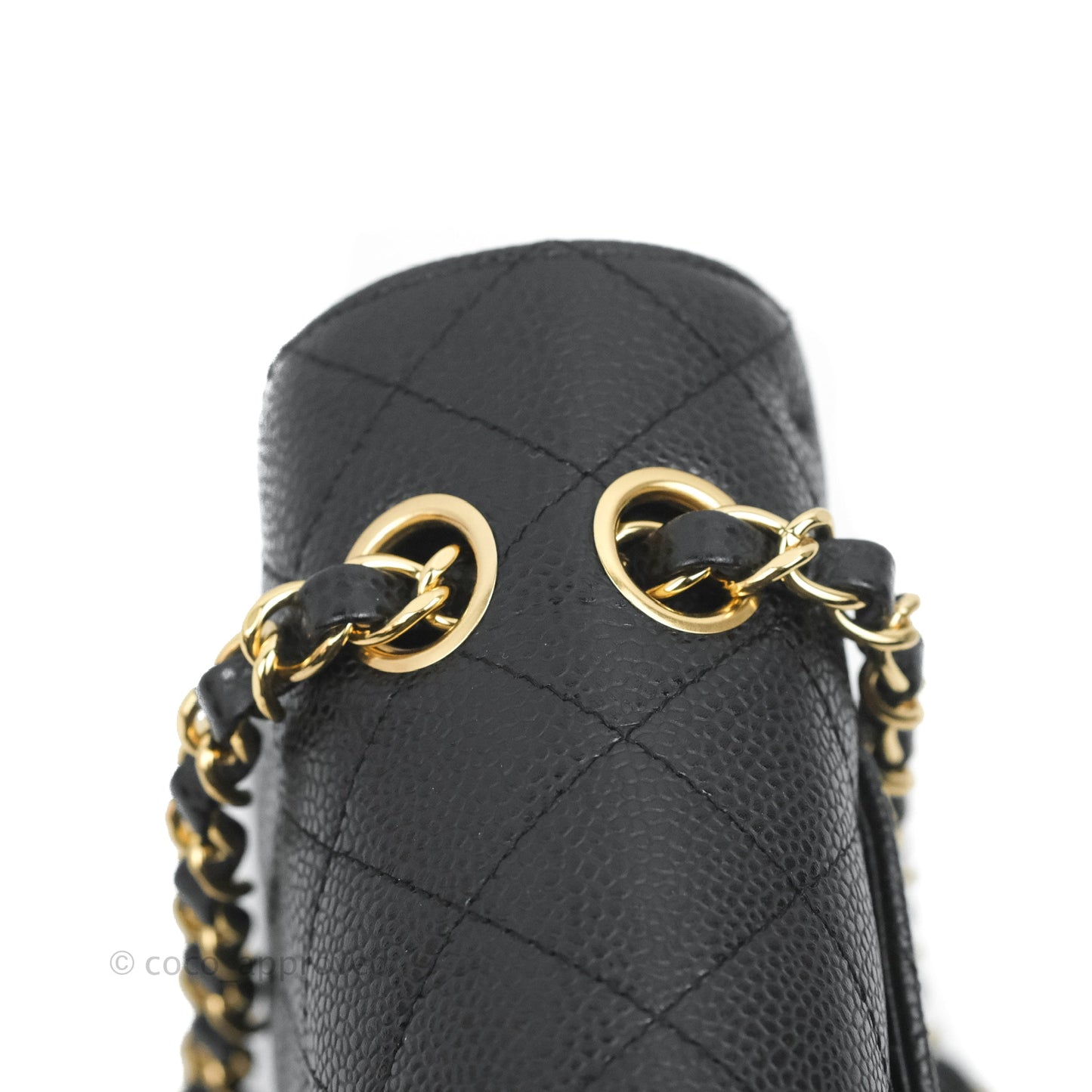 Chanel Quilted Classic M/L Medium Flap Black Caviar Gold Hardware