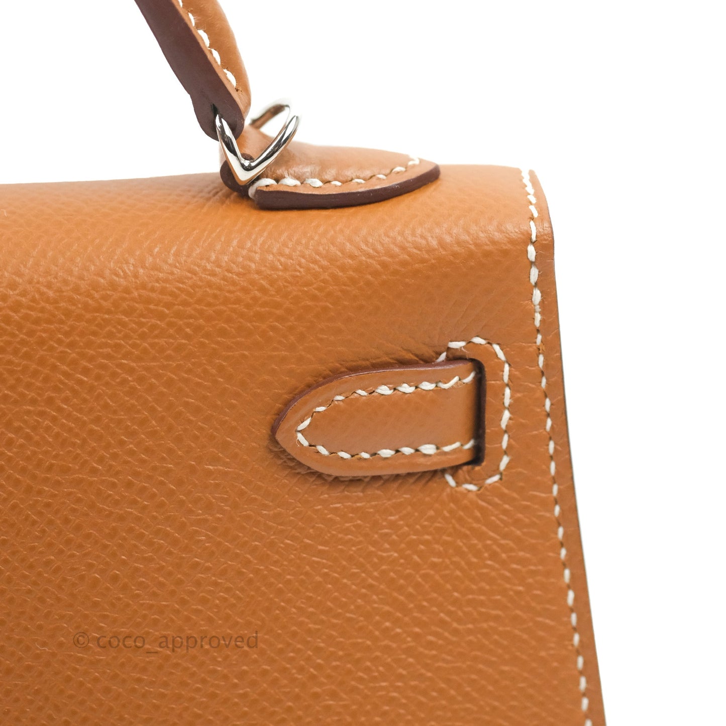 Hermès Mini Kelly II Sellier Gold Epsom Palladium Hardware