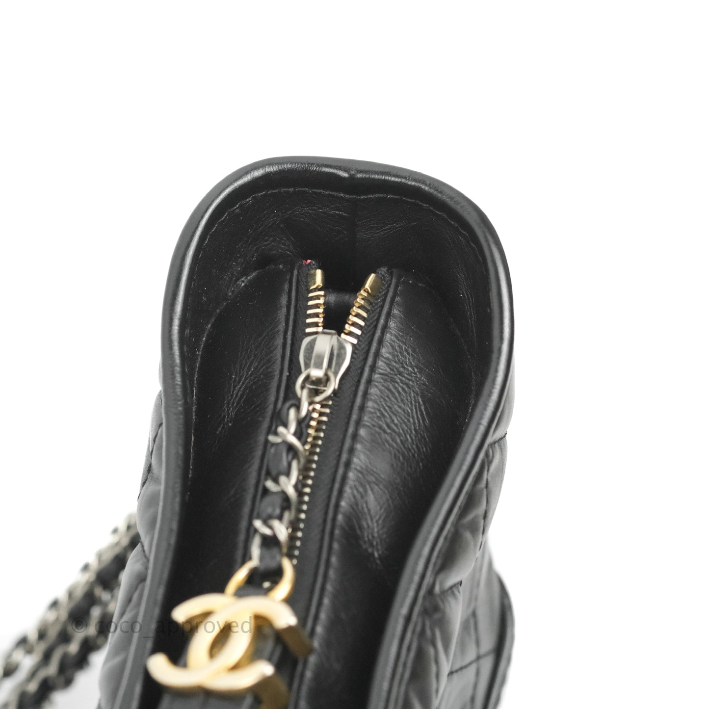 Chanel New Medium Gabrielle Hobo Black Aged Calfskin Mixed Hardware