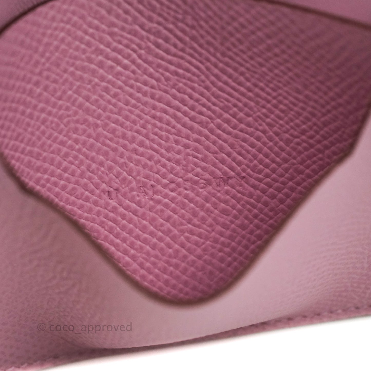 Hermes Bearn Card Holder Epsom Mauve Sylvester Palladium Hardware