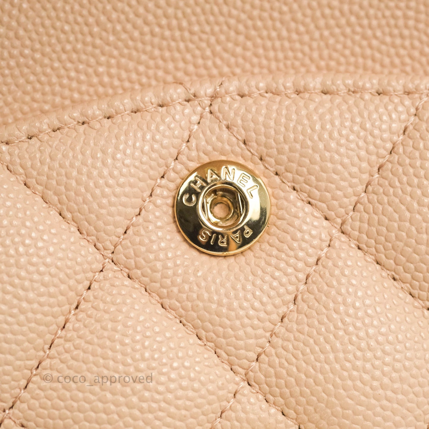 Chanel Small Classic Quilted Flap Light Beige Pink Caviar Gold Hardware 22C