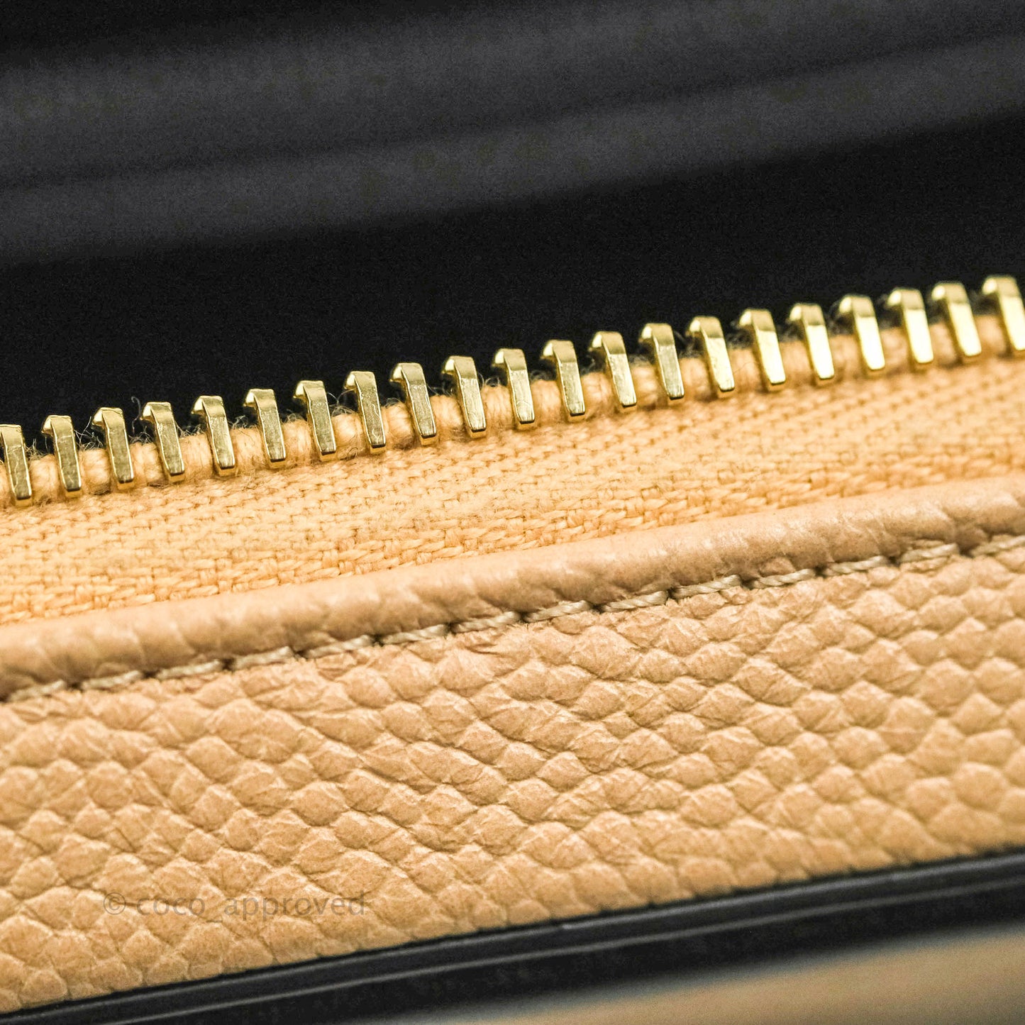 Chanel Quilted Medium CC Filigree Vanity Case Beige Caviar Gold Hardware