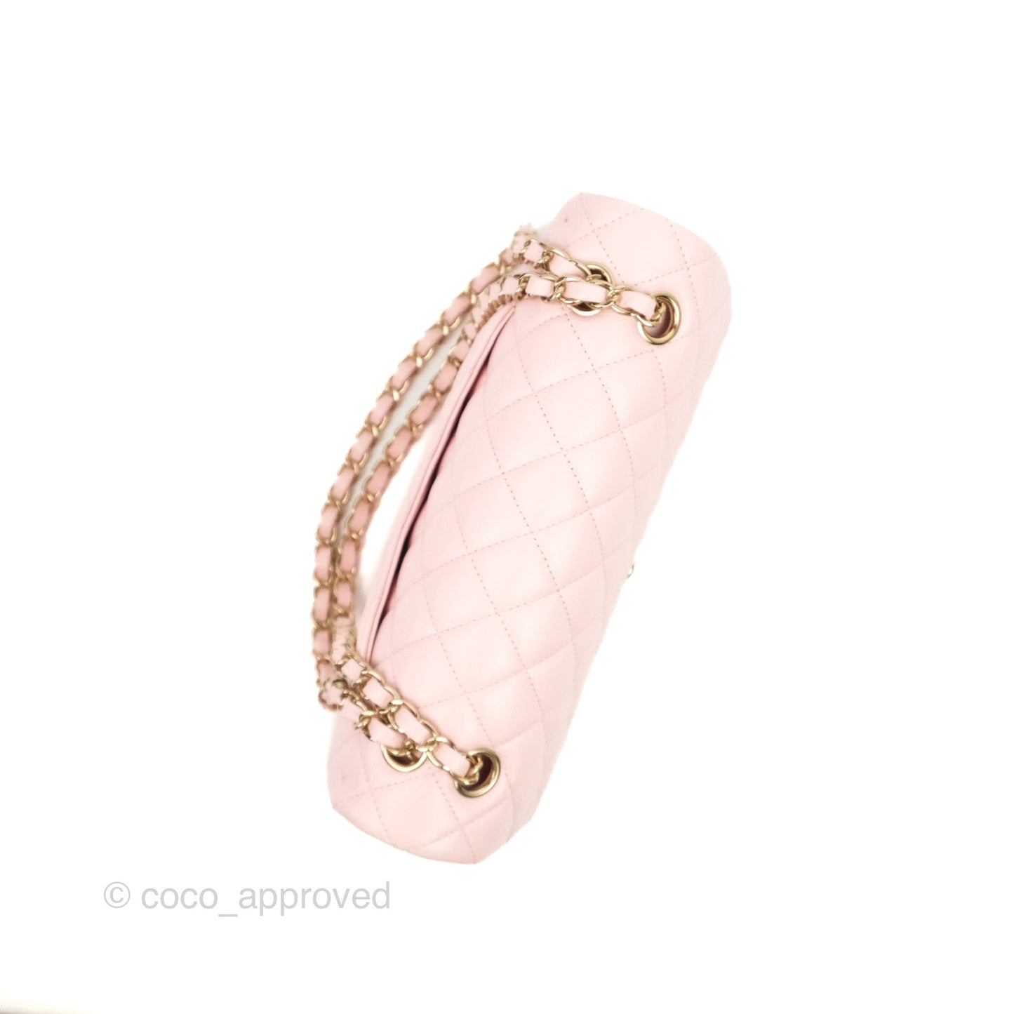 Chanel Classic M/L Medium Flap Quilted Light Pink Caviar Gold Hardware