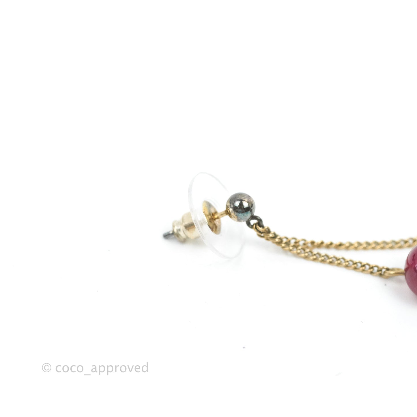 Chanel CC Long Drop Earrings Gold Tone