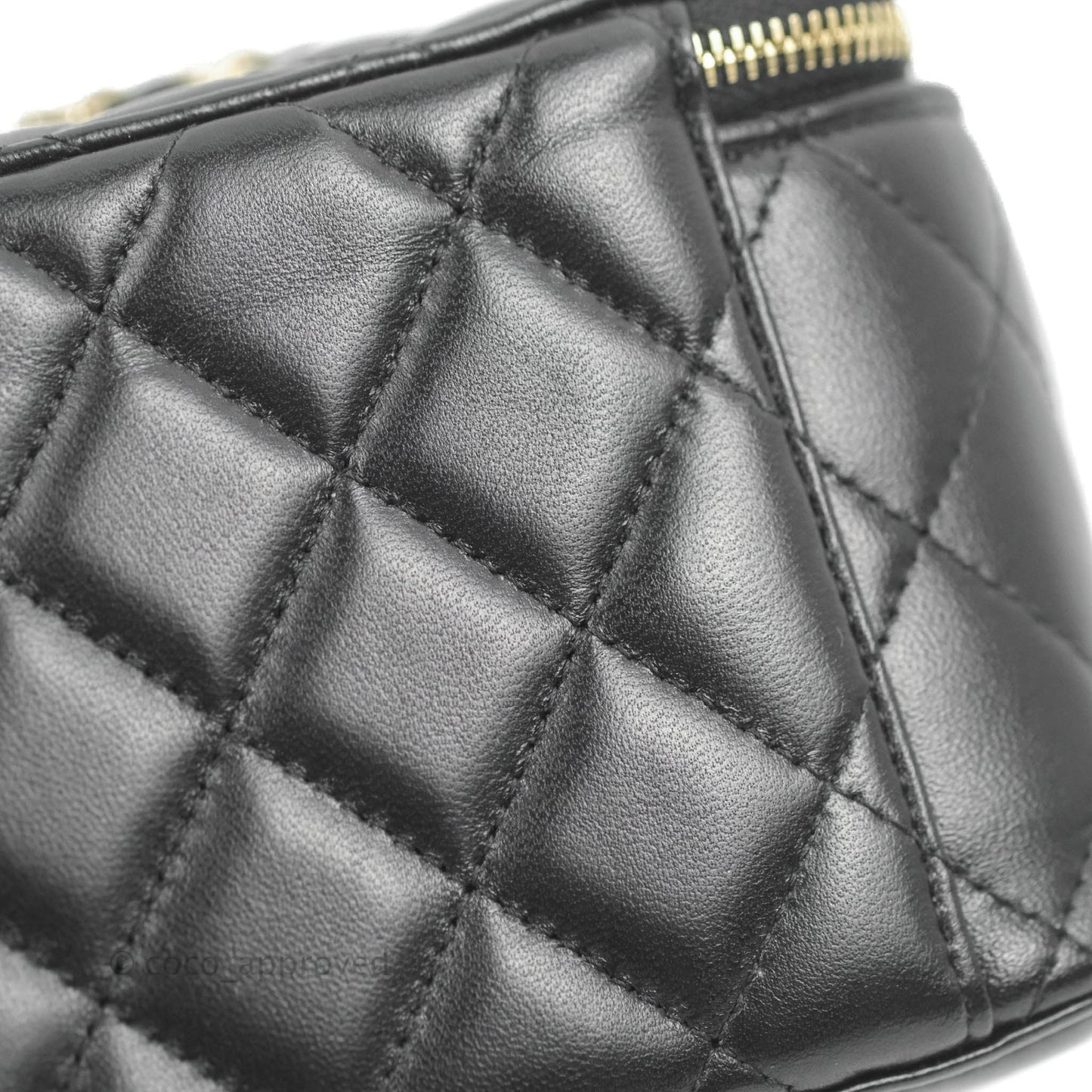 Chanel Classic Vanity with Chain Black Lambskin Gold Hardware