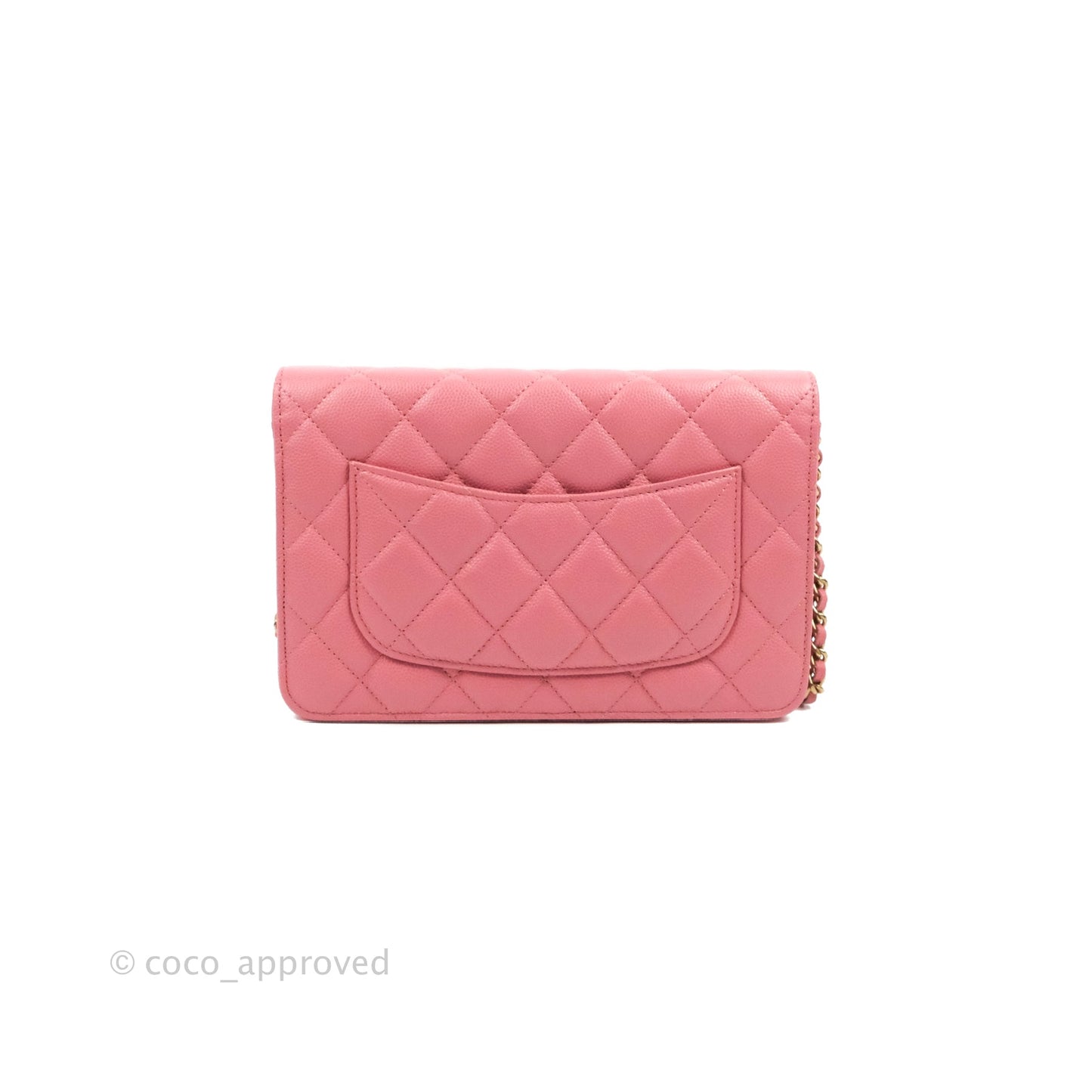 Chanel Quilted Classic Wallet on Chain WOC Pink Caviar Gold Hardware